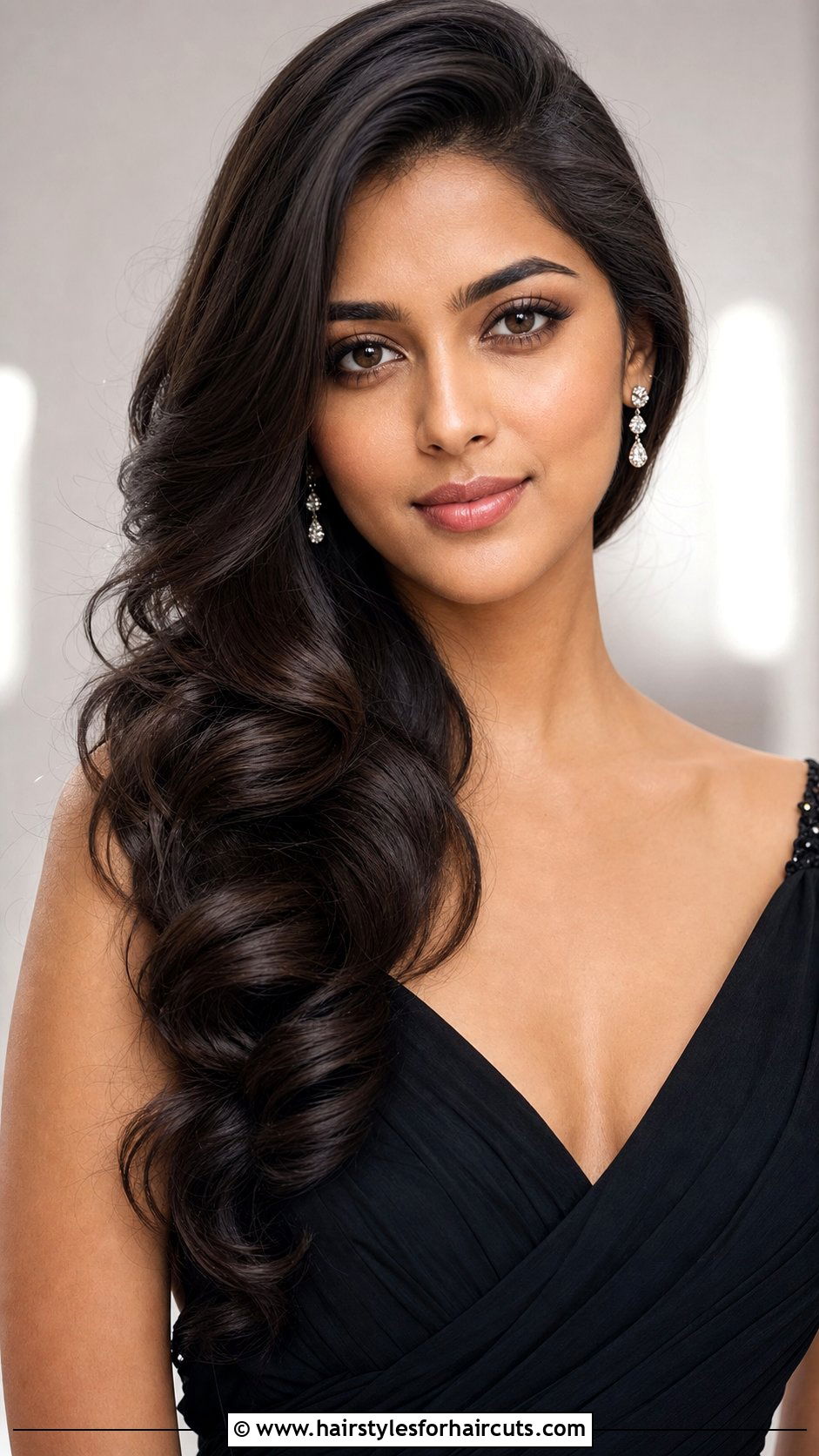 Side Swept Curls Hairstyle For Long Hair - 25 simple but cute hairstyles for long hair - 25 simple but cute hairstyles for long hair