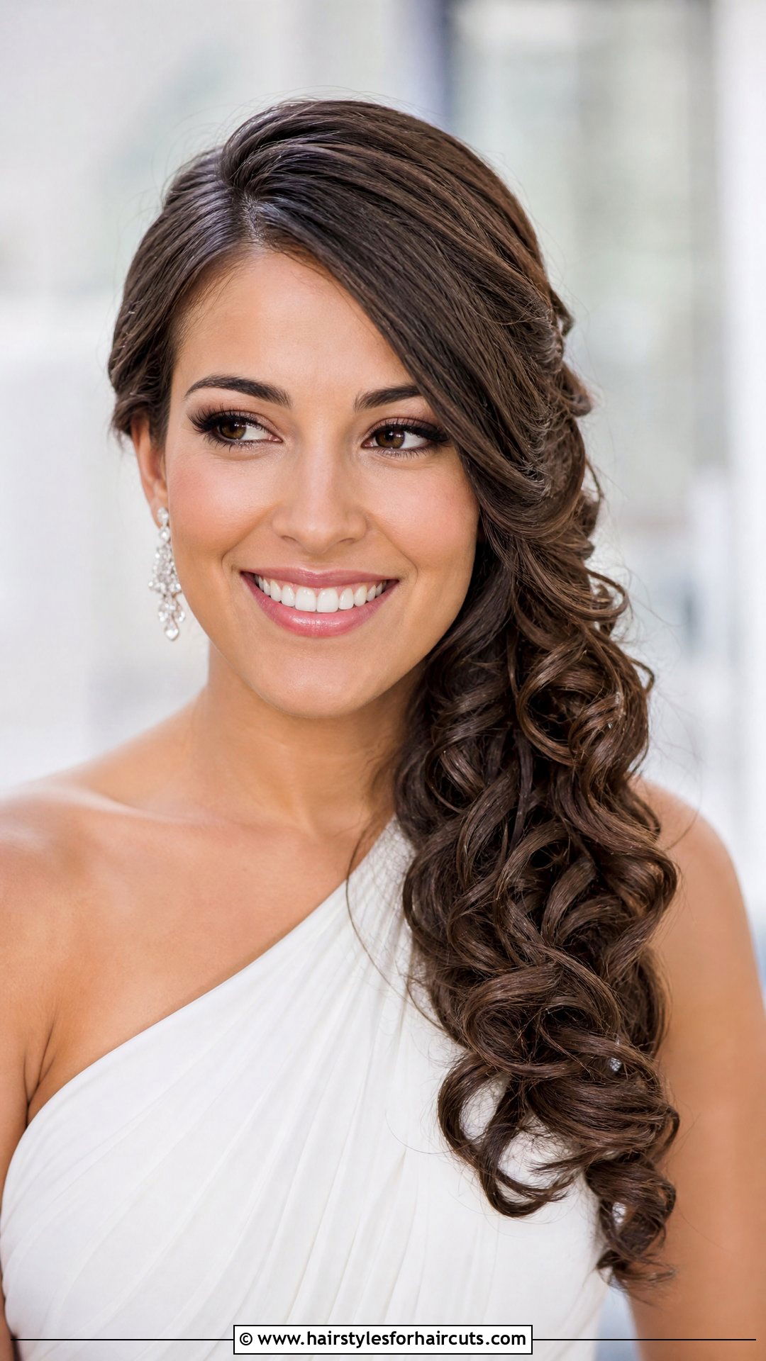 Side Swept Curls Long Wedding Hairstyle - 25 long hairstyles for weddings - 25 long hairstyles for weddings