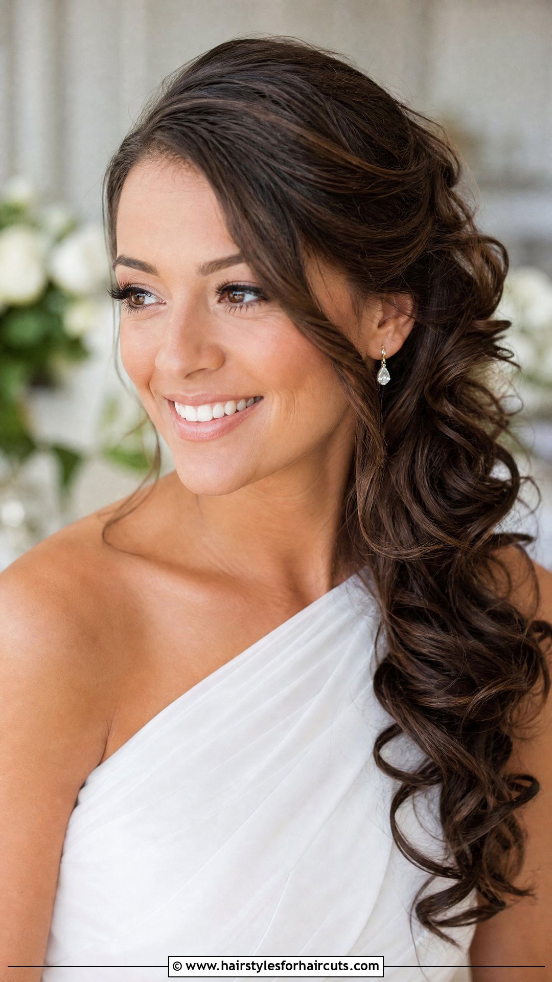 Side Swept Curls Wedding Hairstyle - 25 wedding hairstyles - 25 wedding hairstyles