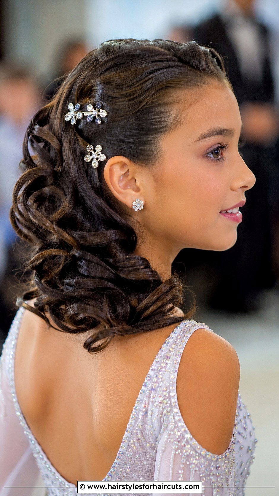 Side Swept Curls With Pins - 25 dance recital hairstyles - 25 dance recital hairstyles