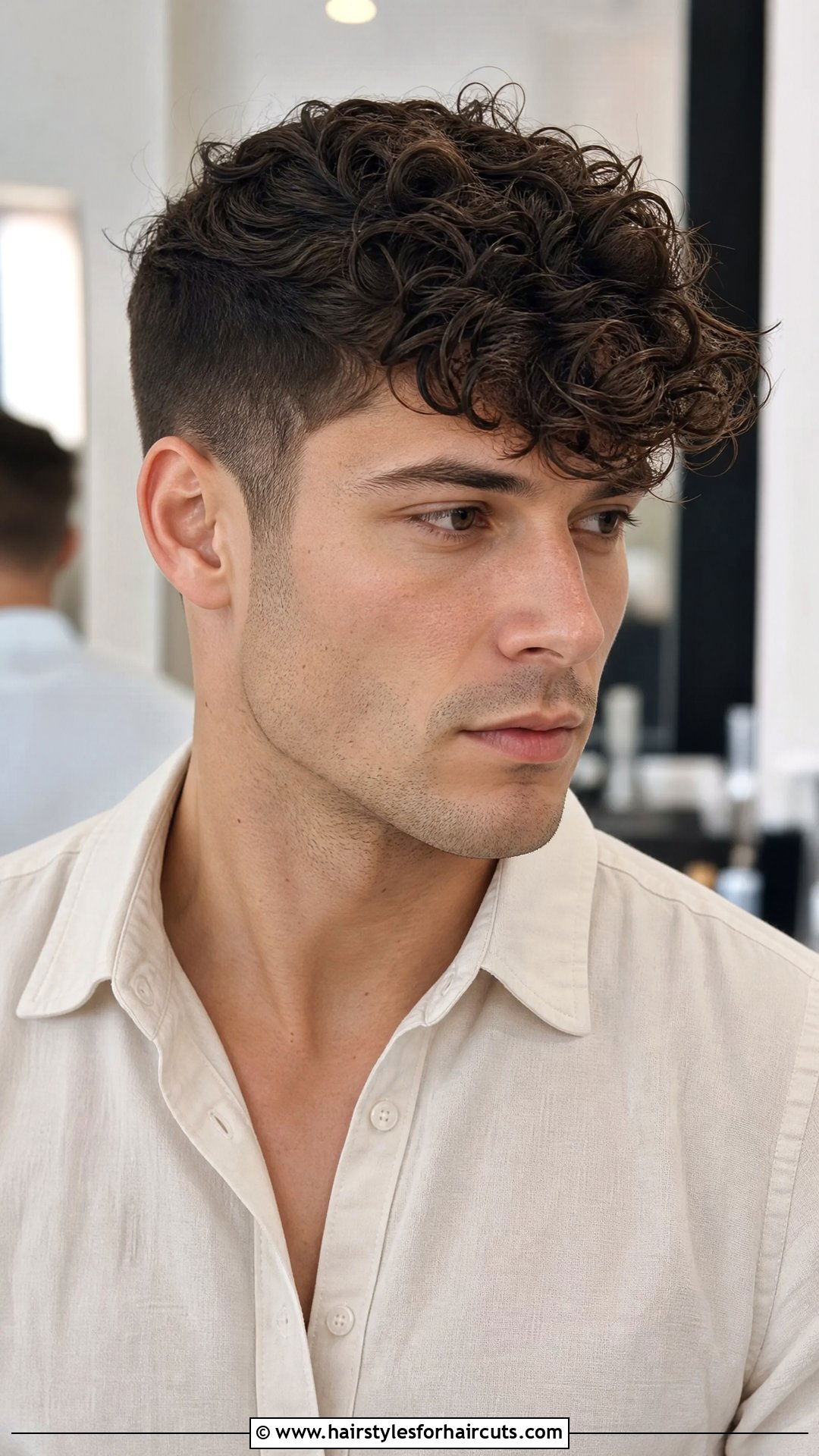 Side Swept Curly French Crop - 25 french crop haircuts curly hair - 25 french crop haircuts curly hair