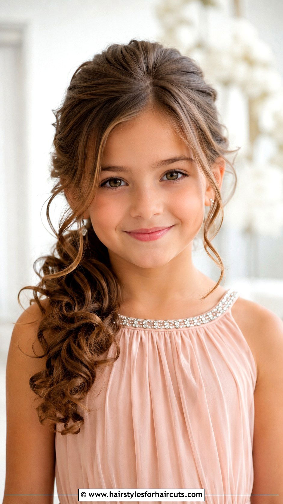 Side Swept Curly Ponytail - 25 easy hairstyles for girls with curly hair - 25 easy hairstyles for girls with curly hair