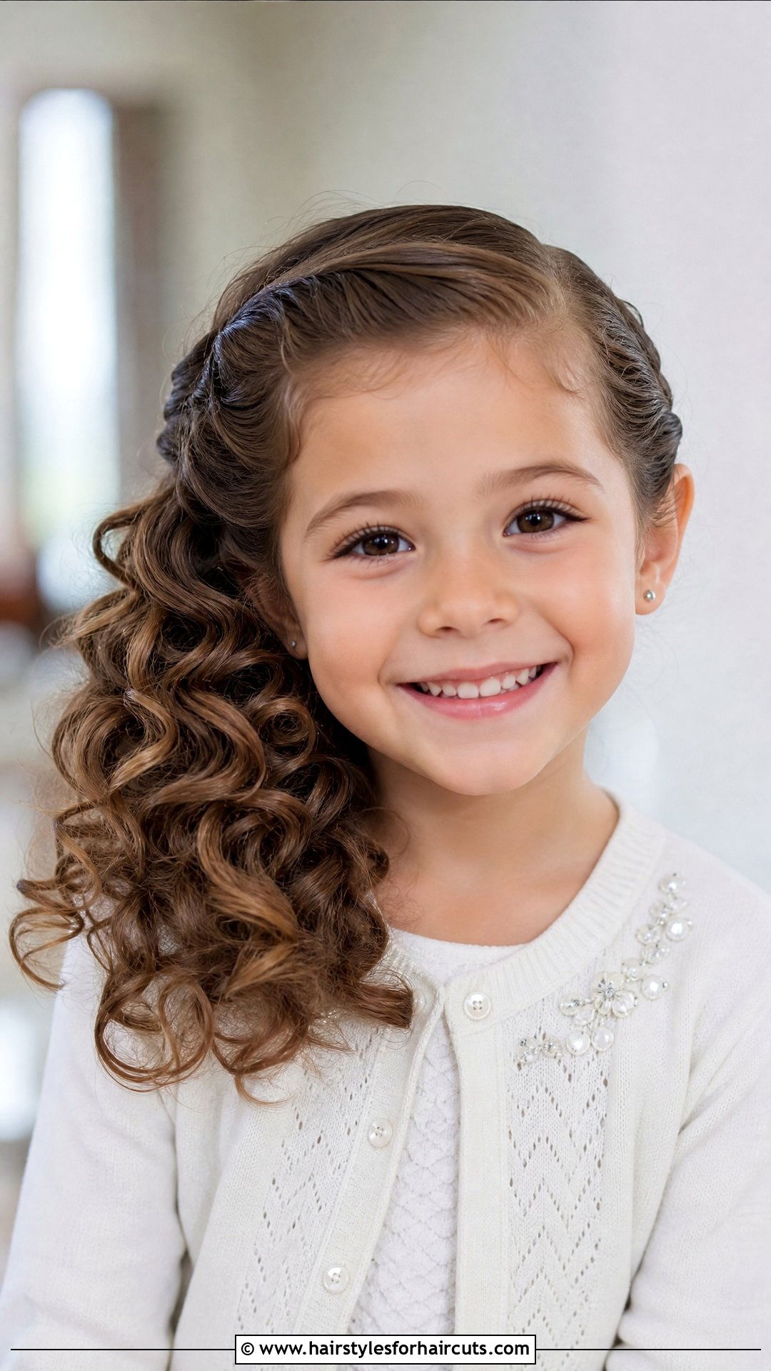 Side Swept Curly Ponytail - 25 curly hair mixed little girl hairstyles - 25 curly hair mixed little girl hairstyles
