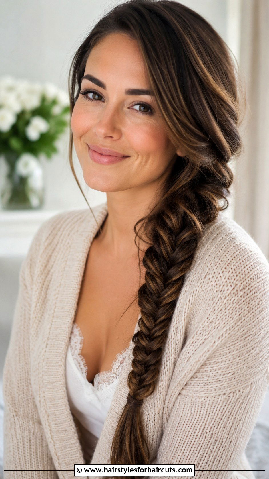 Side Swept Fishtail - 25 cute hairstyles that are easy - 25 cute hairstyles that are easy
