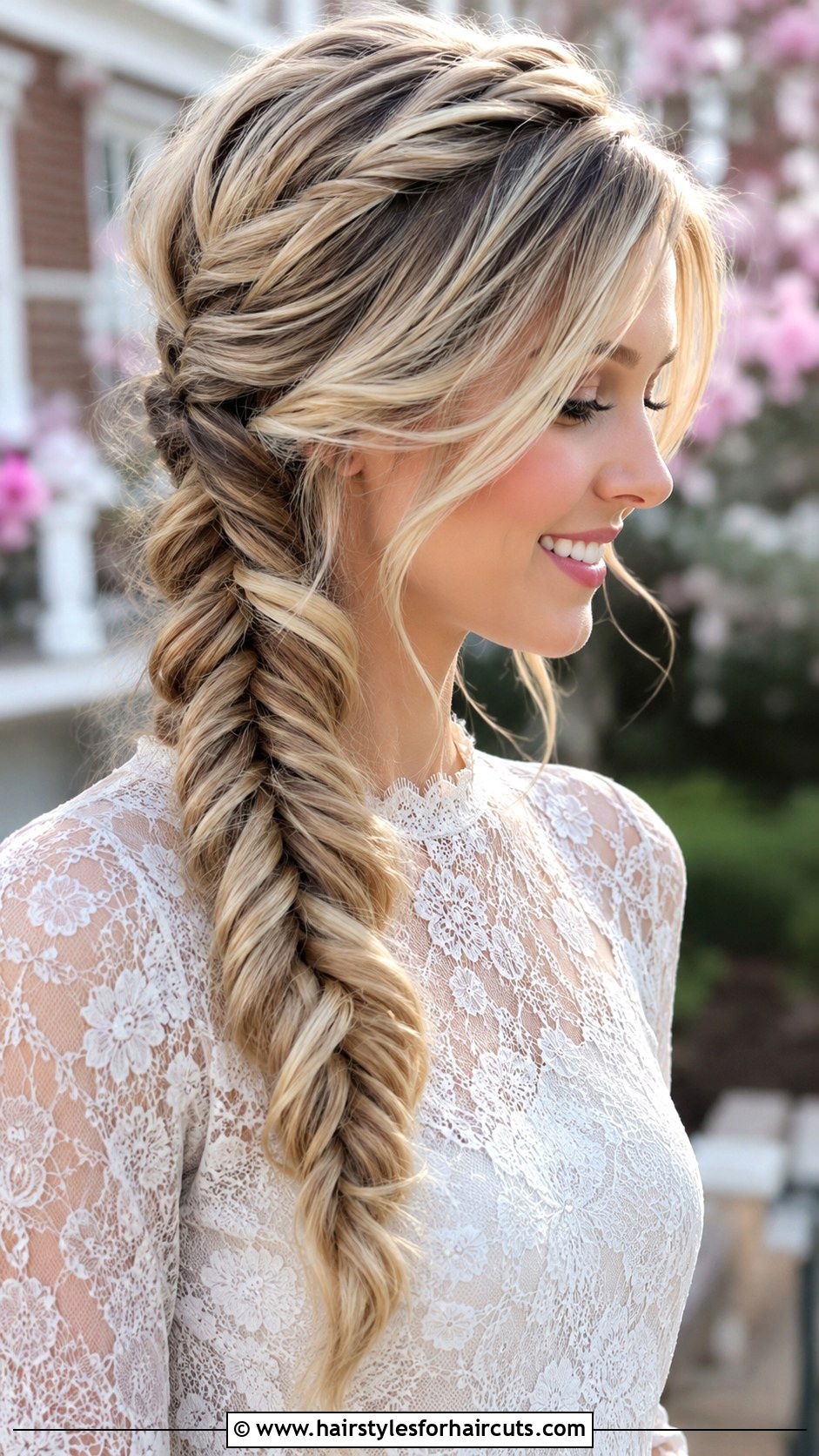Side Swept Fishtail - 25 easy hairstyles for moms with long hair - 25 easy hairstyles for moms with long hair