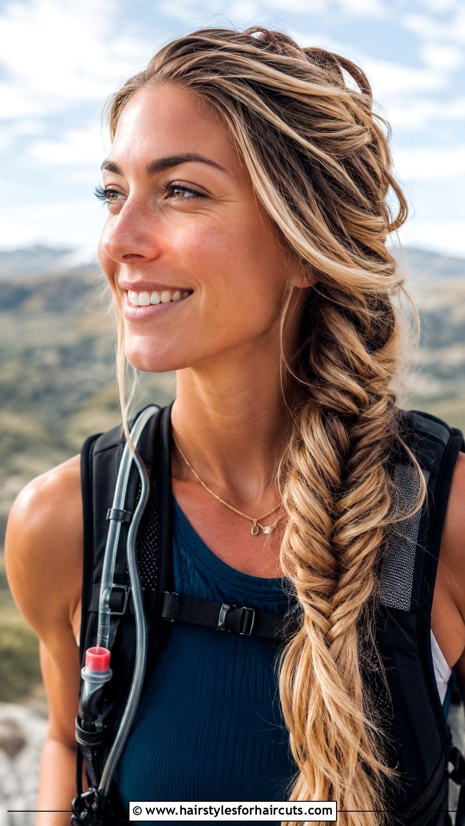 Side Swept Fishtail Braid - 25 cute softball hairstyles - 25 cute softball hairstyles