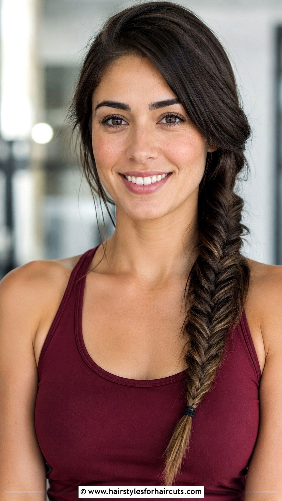Side Swept Fishtail Braid - 25 cheerleader hairstyles - 25 cheerleader hairstyles