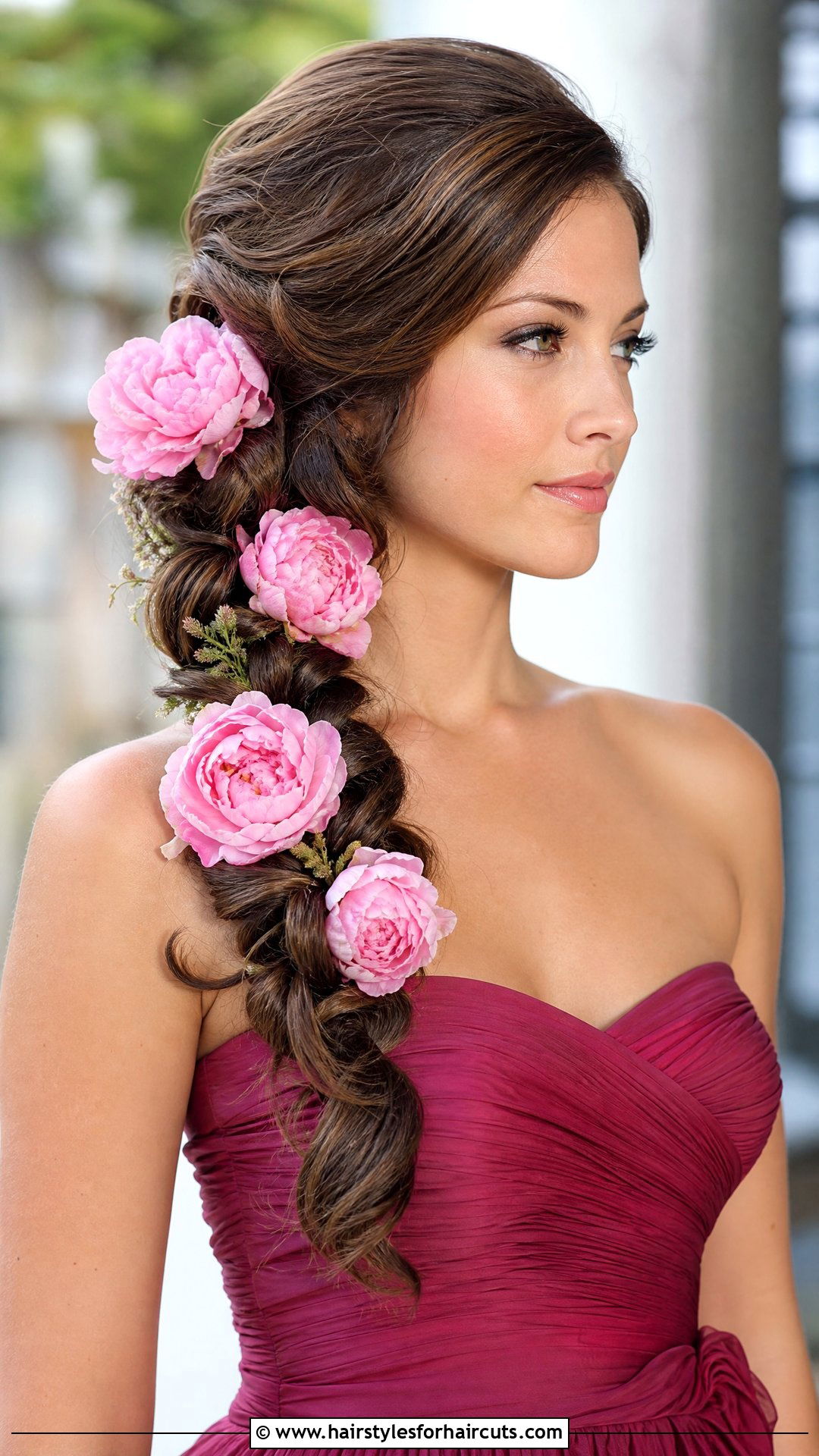 Side Swept Flower Braid - 25 flower hairstyles - 25 flower hairstyles