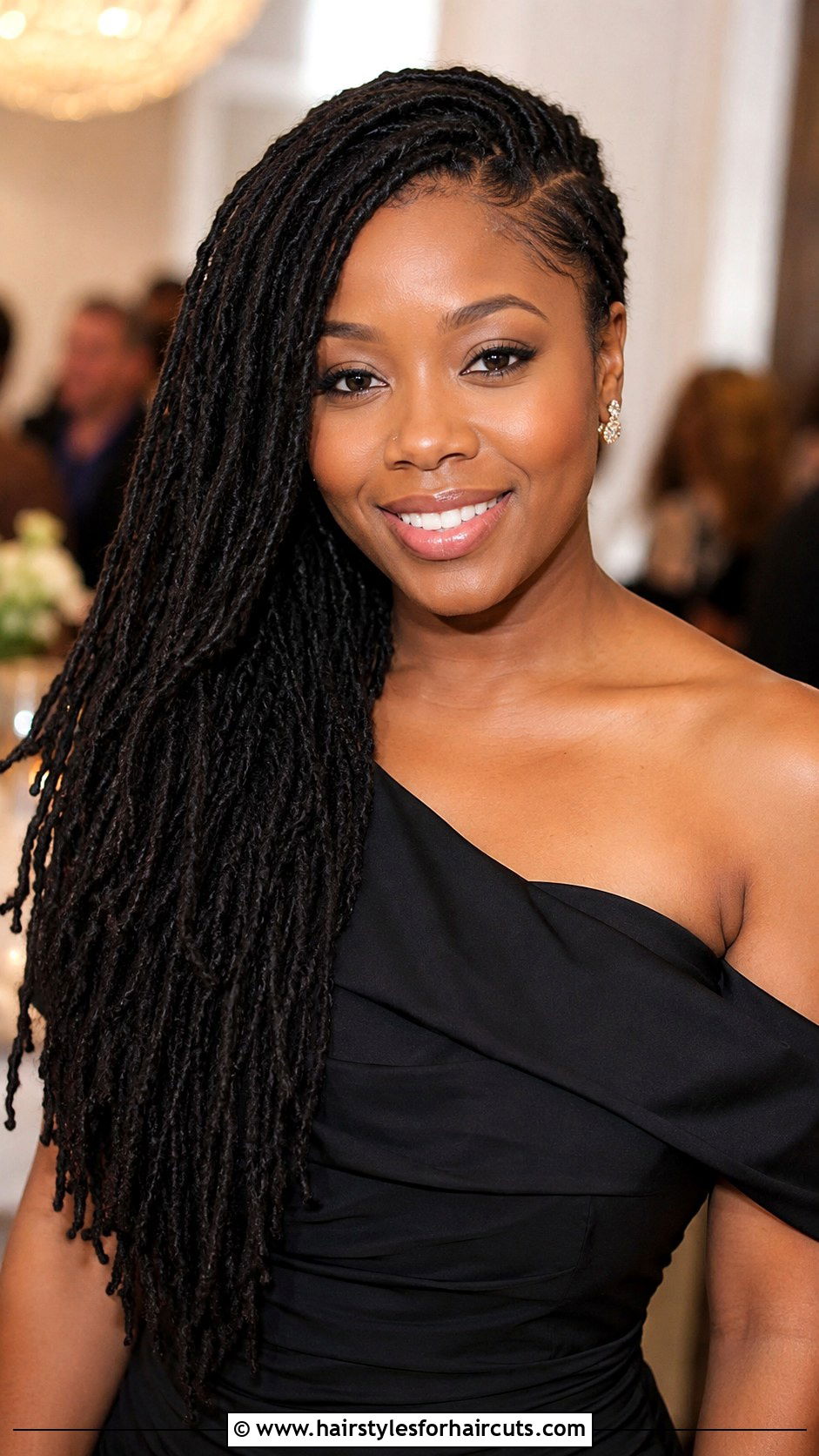 Side Swept Locs - 25 dread locks hairstyles for ladies - 25 dread locks hairstyles for ladies