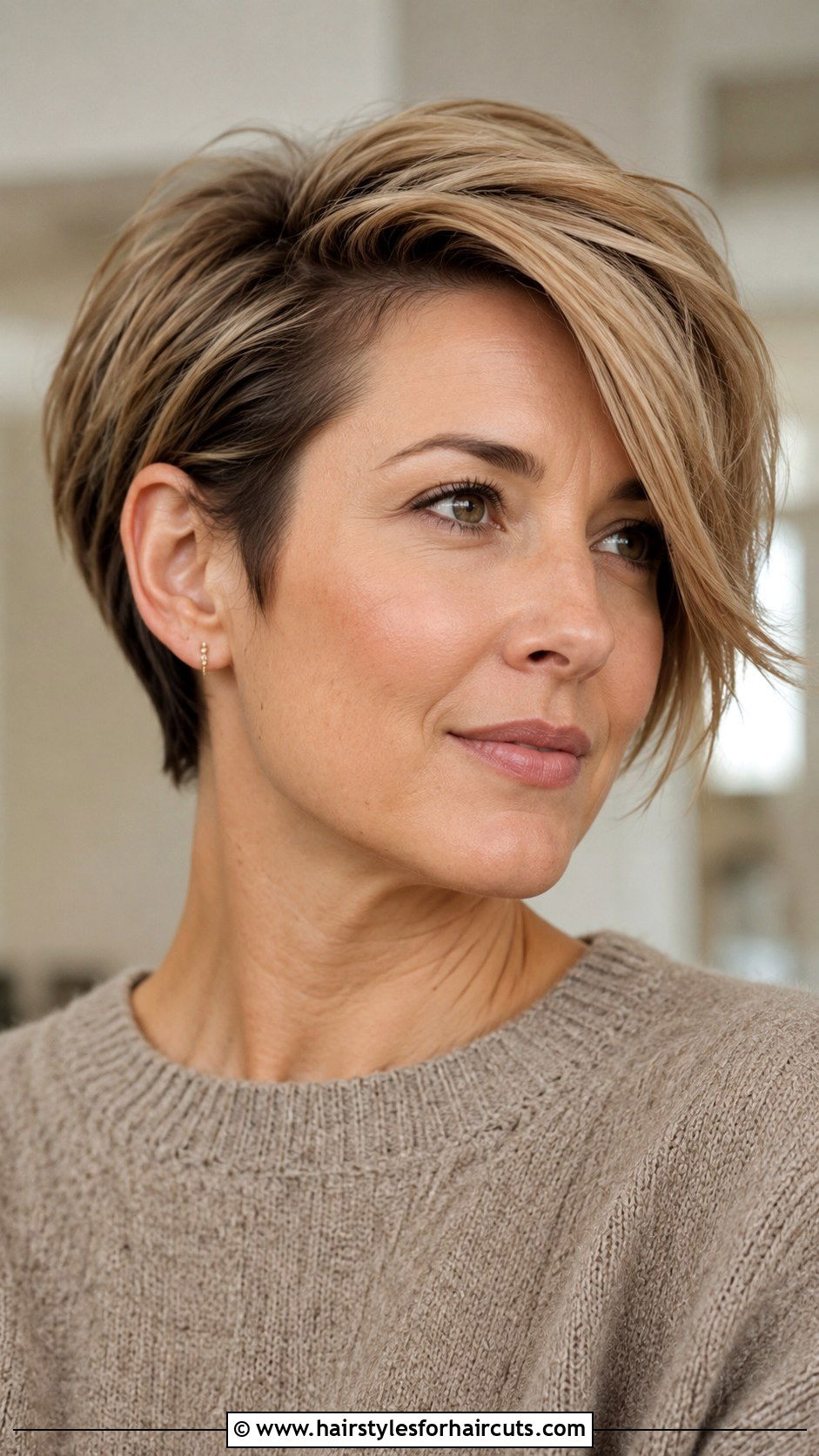 Side Swept Pixie - 25 womens short hairstyles for fine hair - 25 womens short hairstyles for fine hair