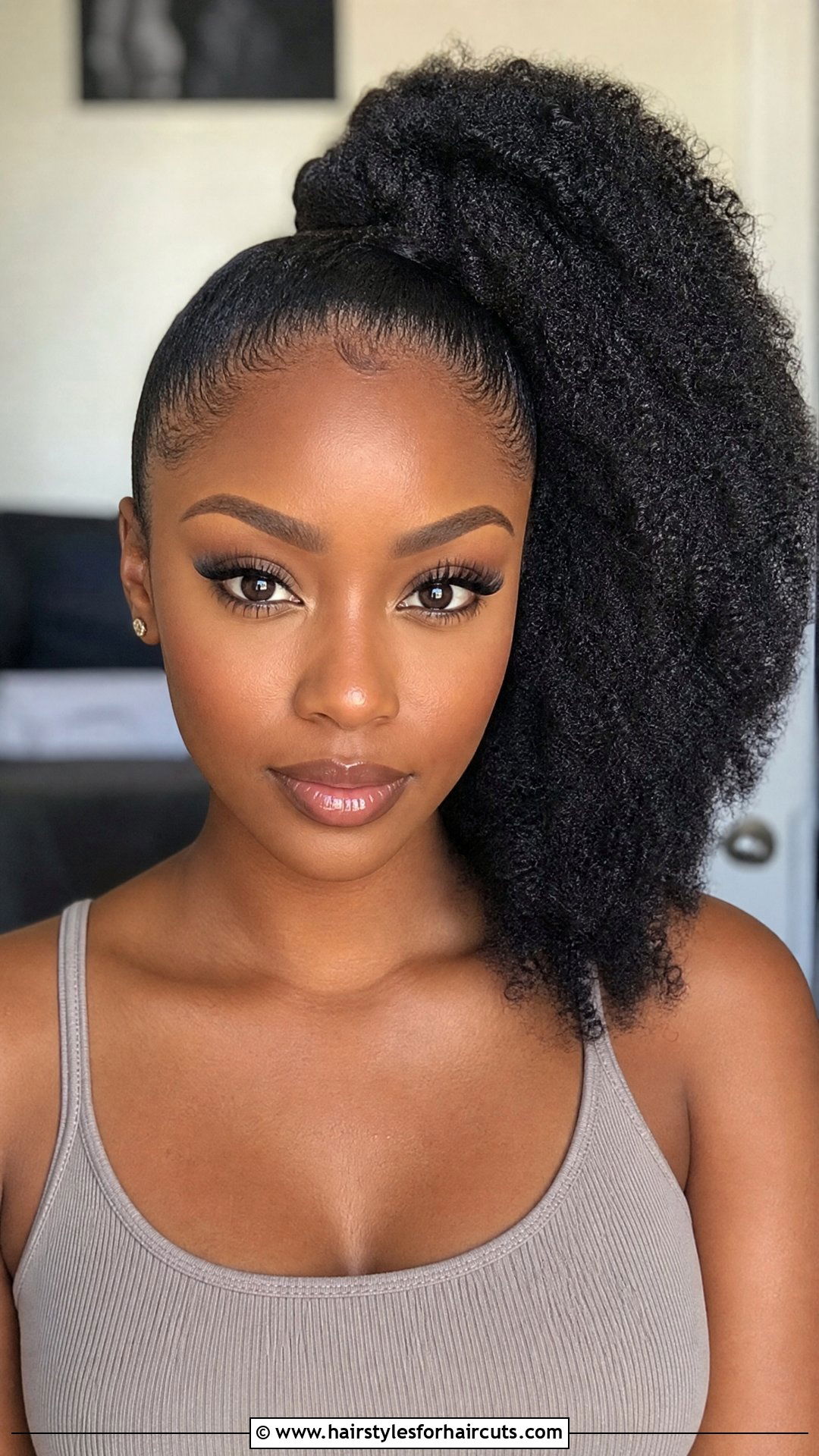 Side Swept Puff - 25 cute hairstyles for black girls natural hair - 25 cute hairstyles for black girls natural hair