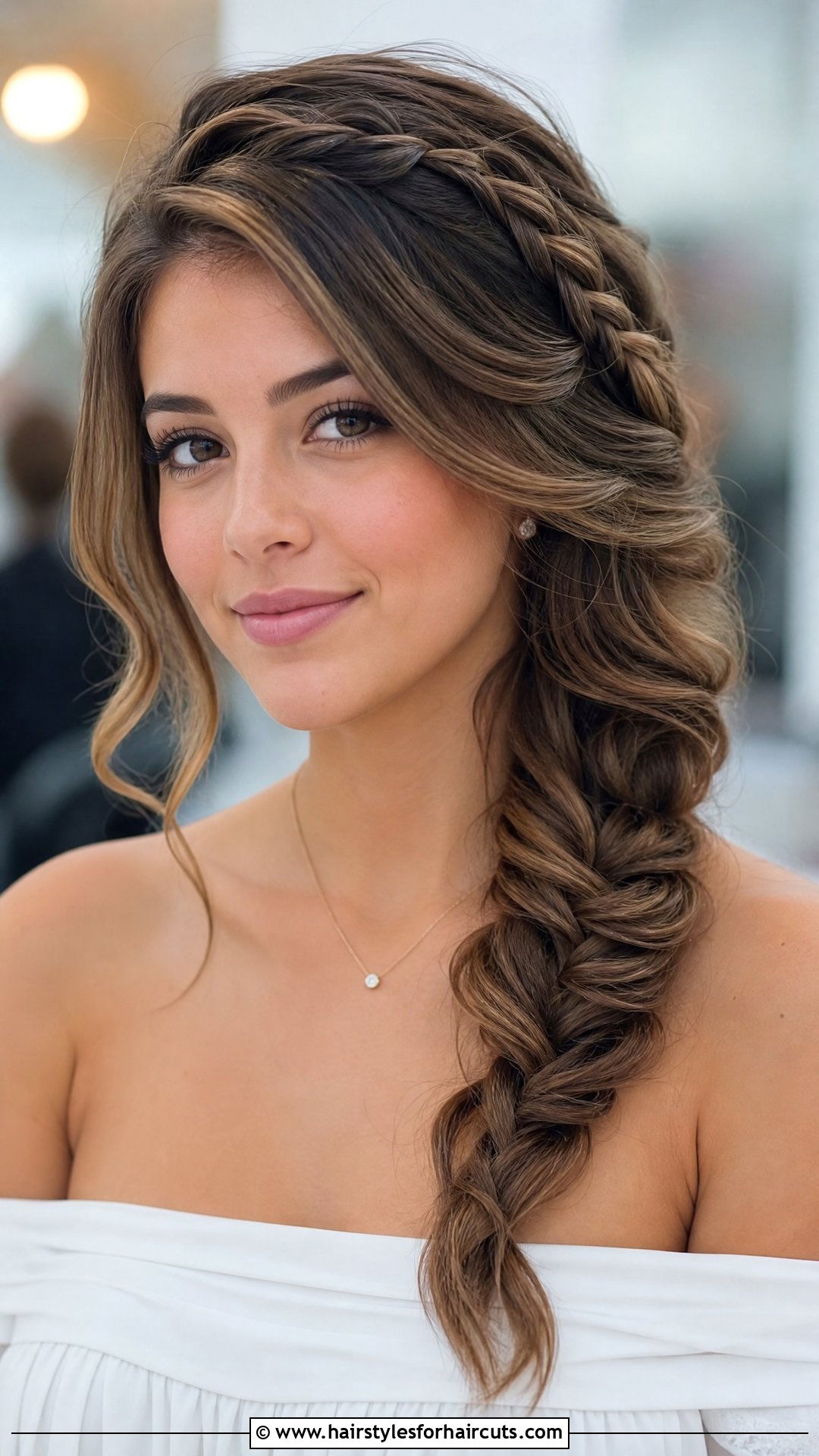 Side Swept Waterfall Braid - 25 water fall hairstyles - 25 water fall hairstyles