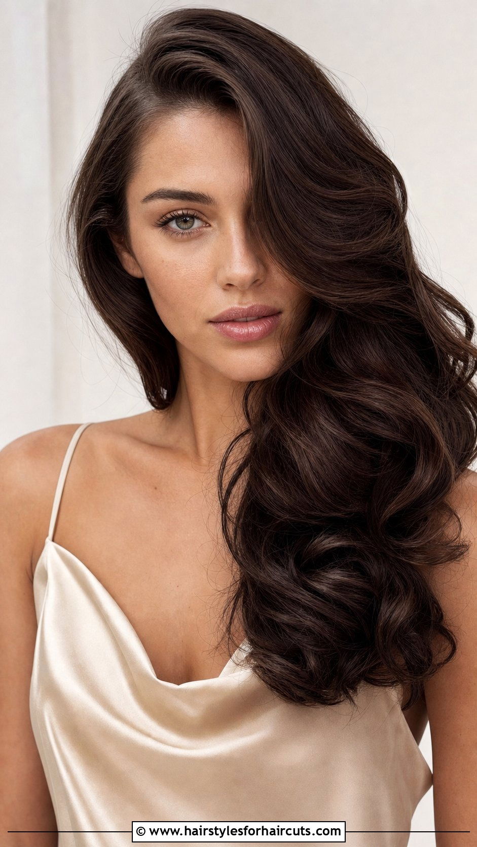 Side Swept Waves For Long Brunette Hair - 25 cute hairstyles for brunettes with long hair - 25 cute hairstyles for brunettes with long hair