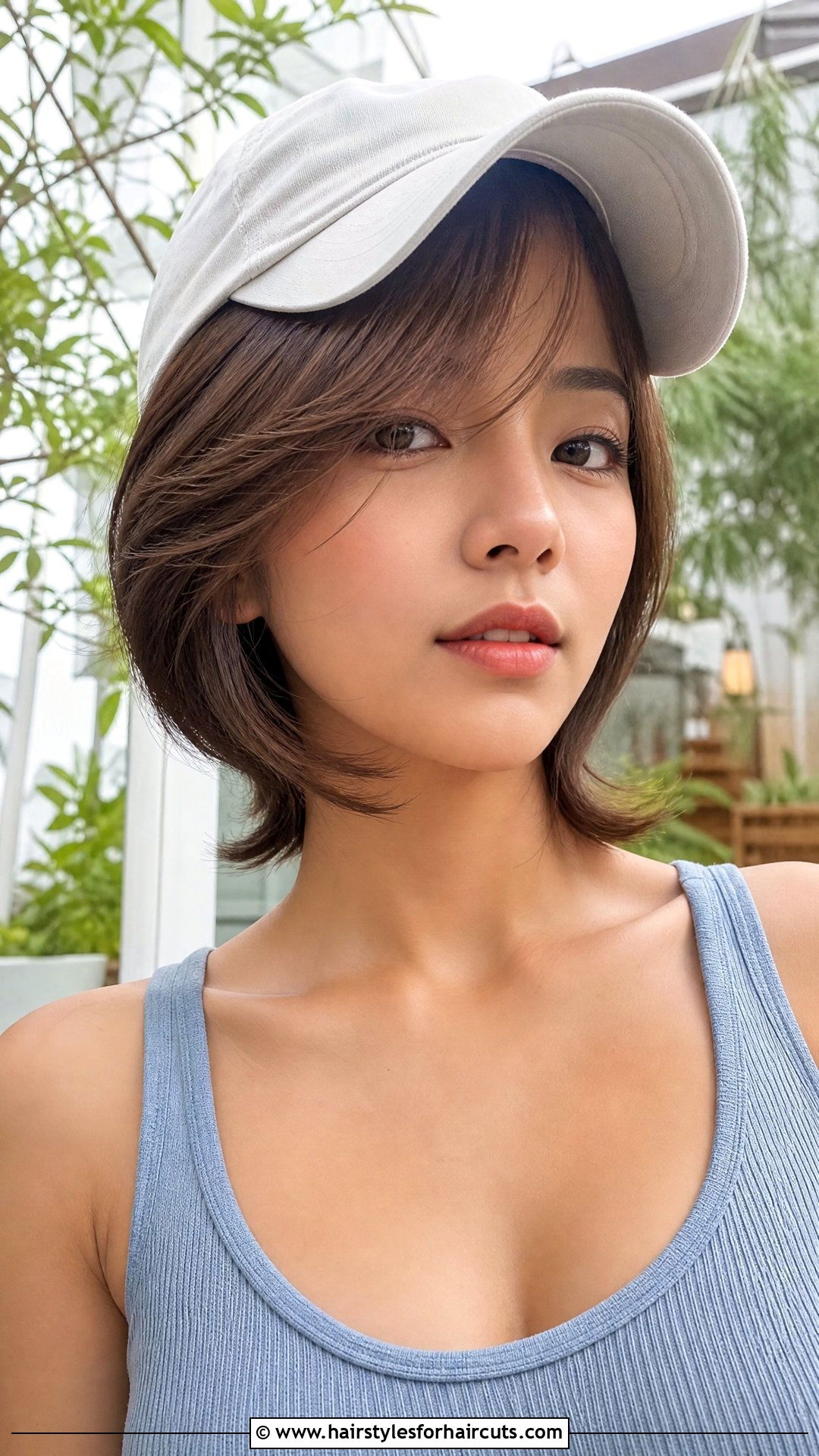 Side Swept Wings Haircut With Baseball Cap - 25 wings haircuts with hat - 25 wings haircuts with hat