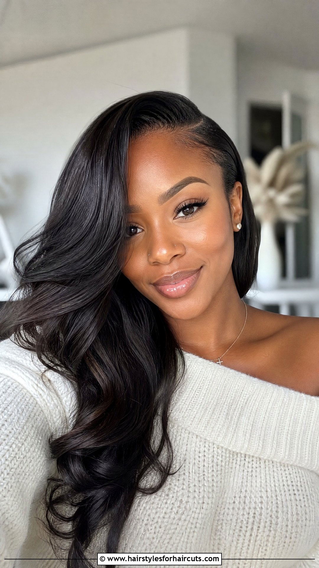 Side Swept Wrap Hairstyle - 25 wrap hairstyles for black hair - 25 wrap hairstyles for black hair