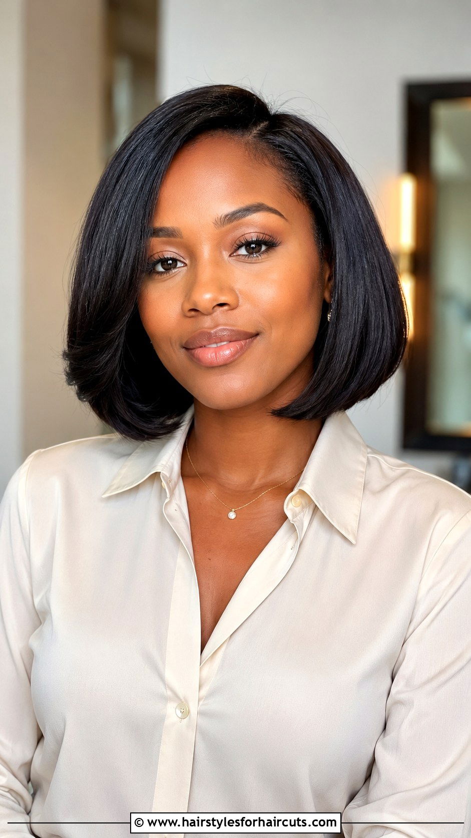 Silk Press With Rounded Bob Shape - 25 medium length hair silk press hairstyles - 25 medium length hair silk press hairstyles