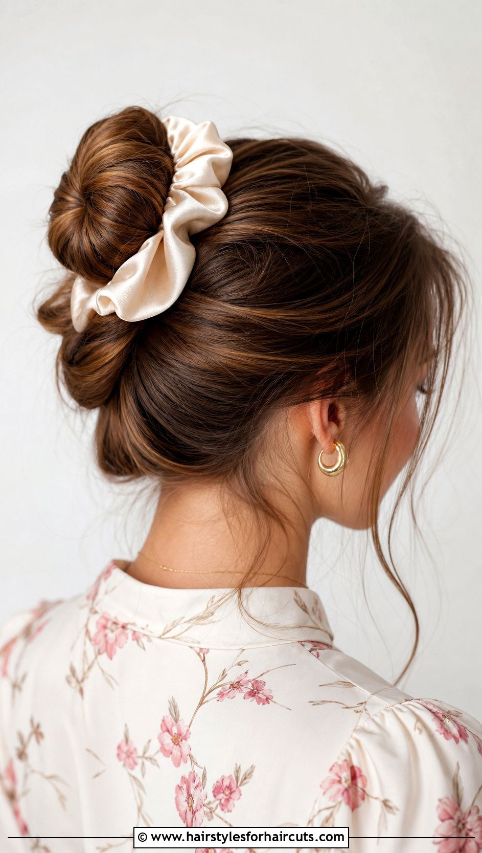 Silk Scrunchie Updo - 25 hairstyles that dont damage hair - 25 hairstyles that don't damage hair