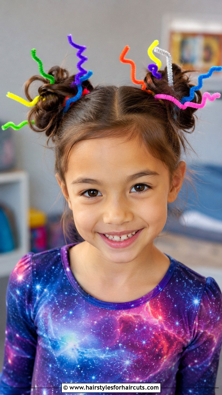 Silly Space Buns With Pipe Cleaners - 25 funny hairstyles for girls - 25 funny hairstyles for girls