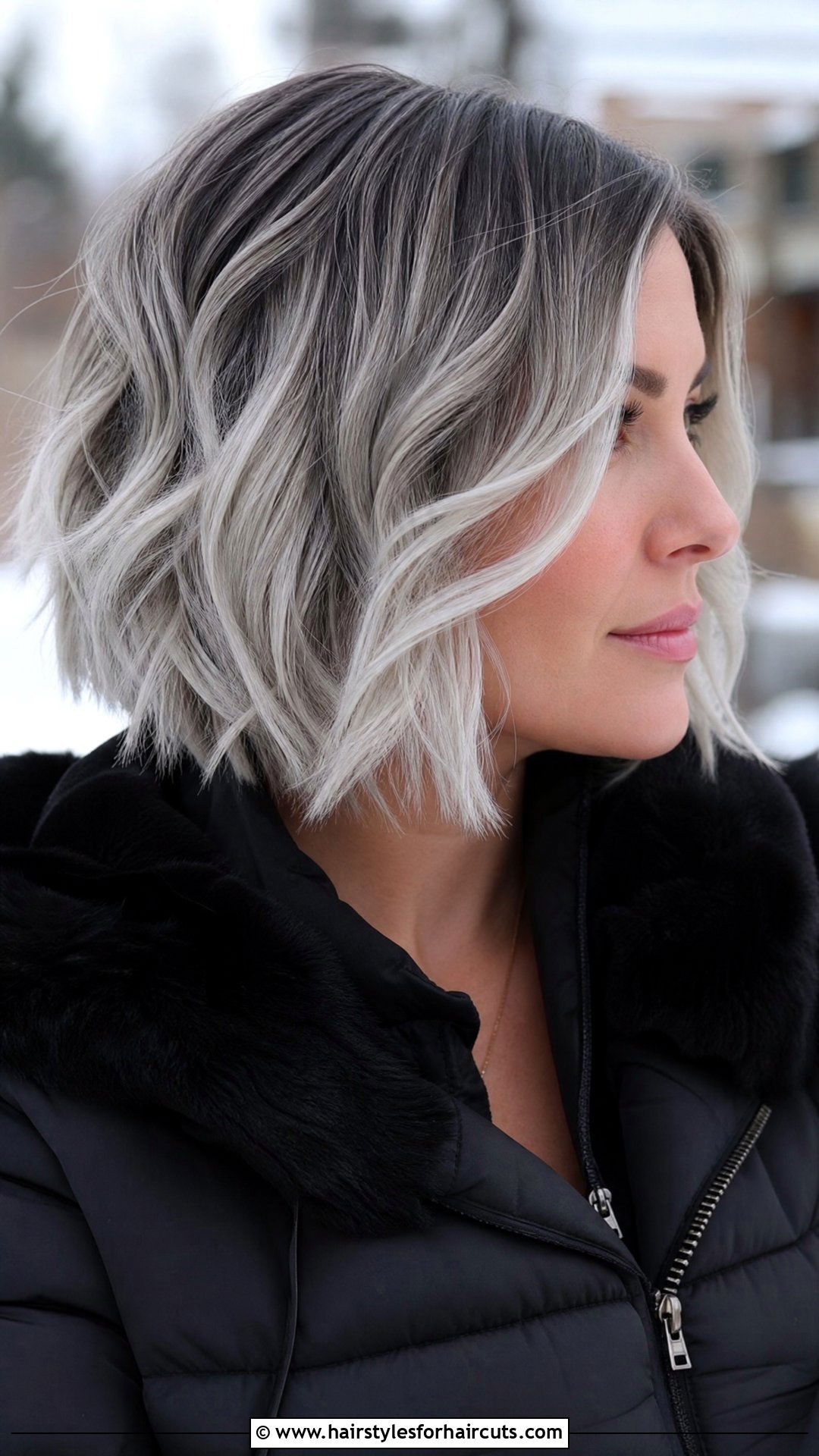 Silver Balayage Bob Haircut - 25 gray haircuts women - 25 gray haircuts women