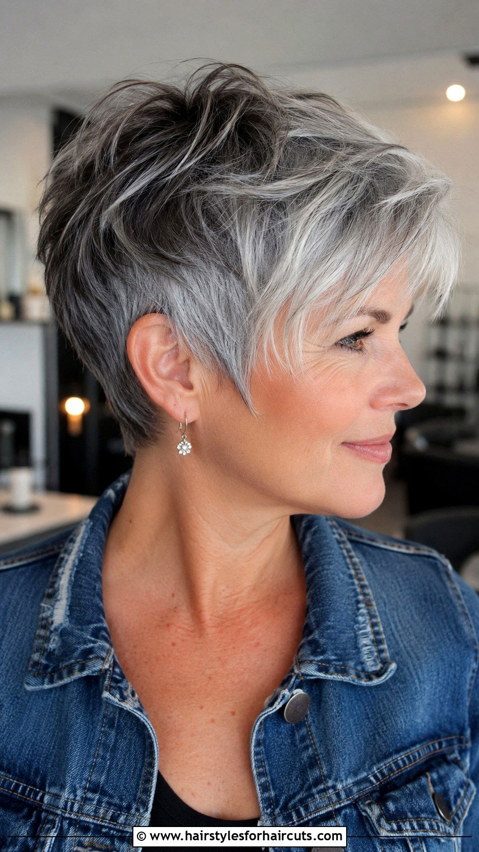 Silver Balayage Pixie - 25 grey hair short haircuts - 25 grey hair short haircuts