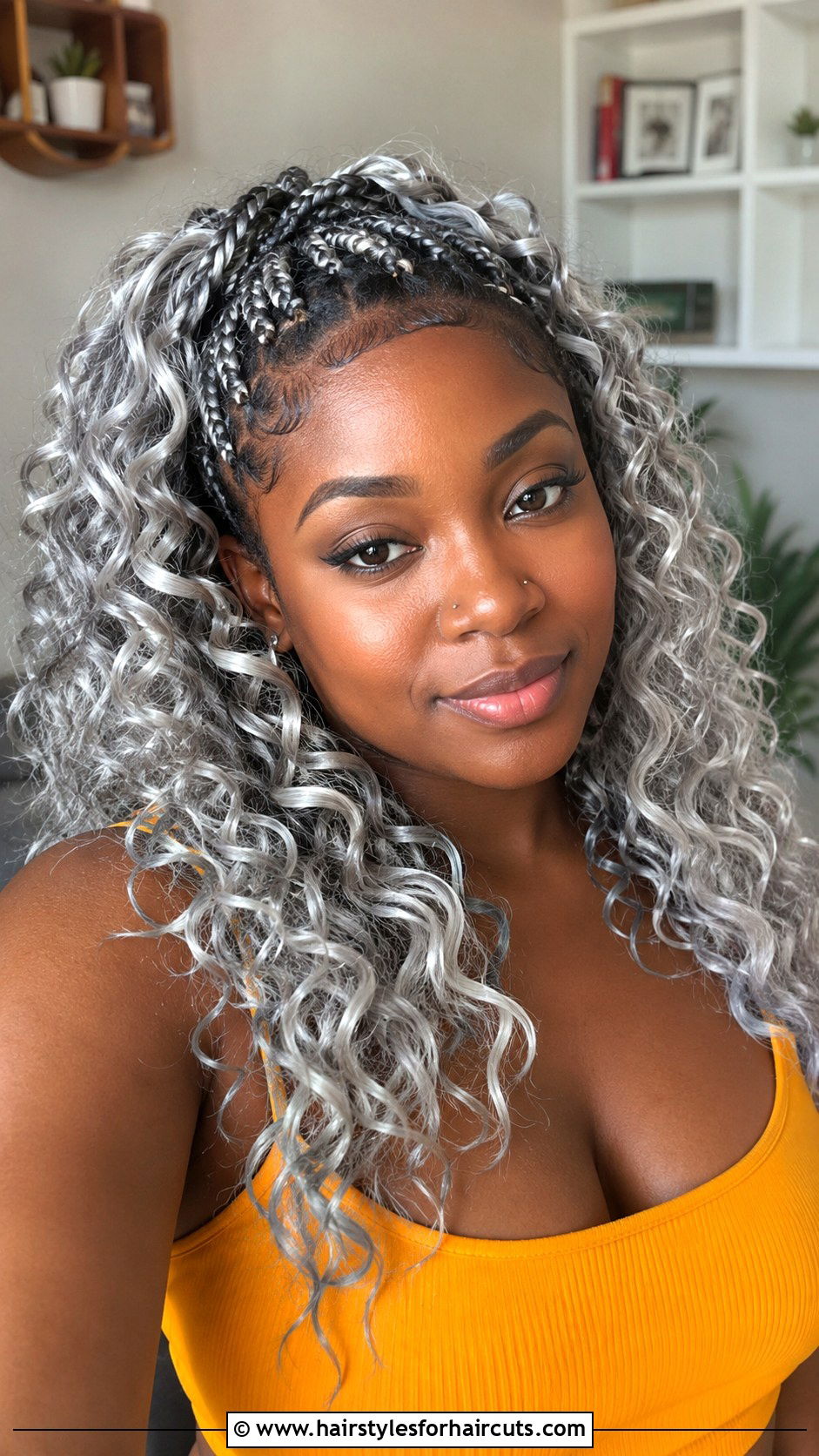 Silver Crochet Braids - 25 gray hairstyles for black woman - 25 gray hairstyles for black woman