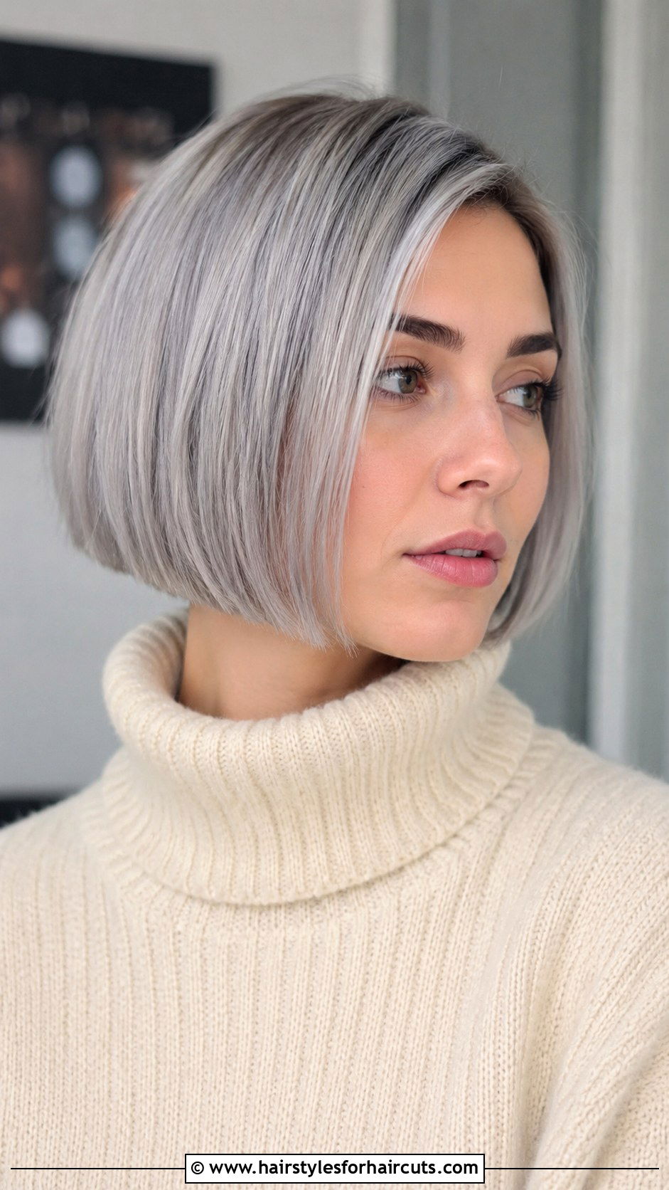 Silver Gray Bob - 25 gray hairstyles for young woman - 25 gray hairstyles for young woman
