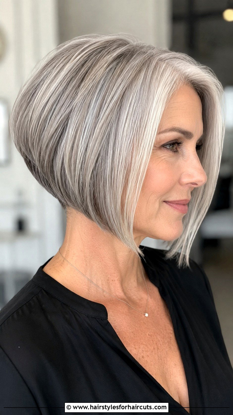 Silver Inverted Bob - 25 silver hairstyles for women - 25 silver hairstyles for women