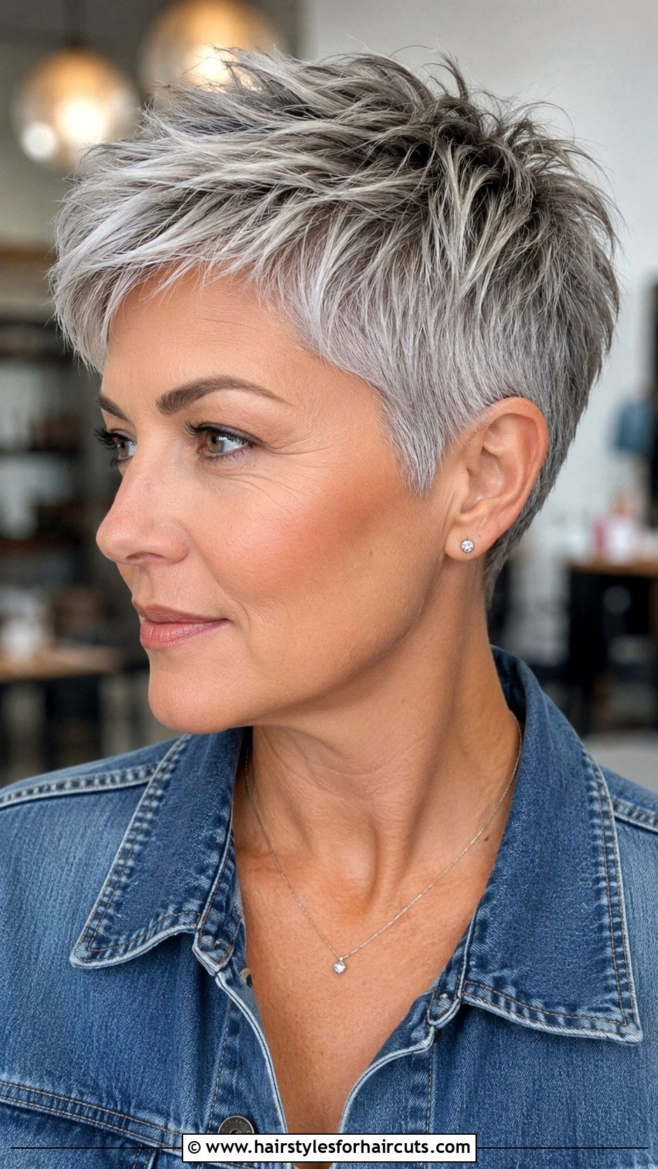 Silver Pixie Cut - 25 hairstyles for women in 60s - 25 hairstyles for women in 60s