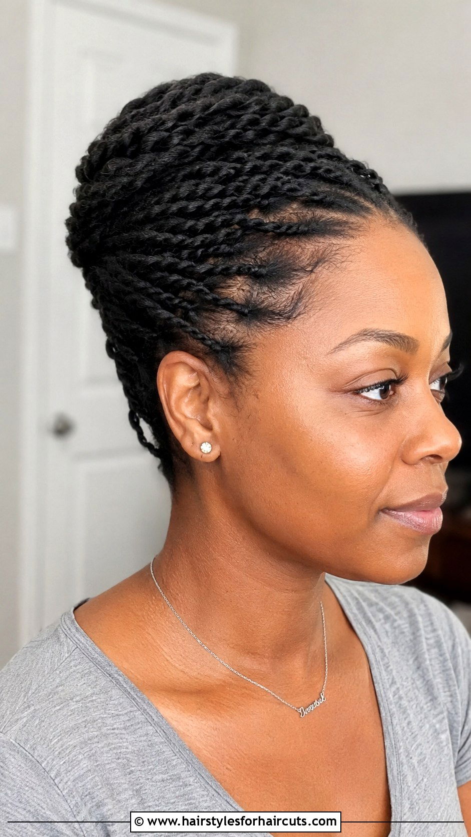 Simple Two Strand Twist Updo - 25 braided updo hairstyles for black hair - 25 braided updo hairstyles for black hair