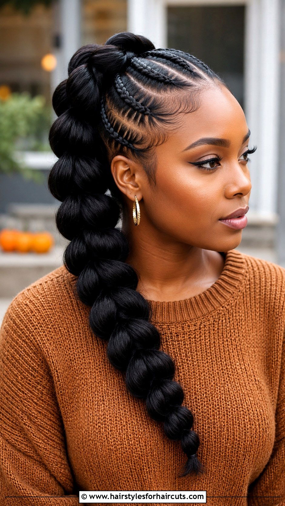 Single Pull Through Braid - 25 one braid hairstyles for black hair - 25 one braid hairstyles for black hair