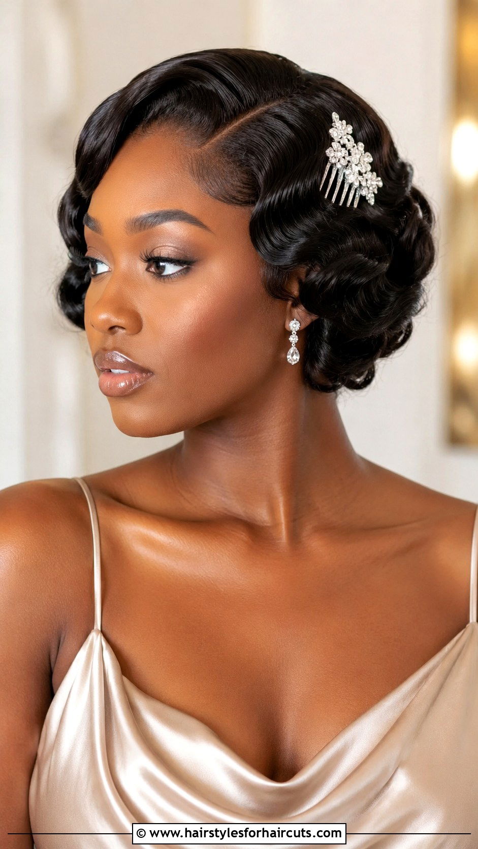 Sleek Finger Wave Bob - 25 bridal hairstyles for short thin hair - 25 bridal hairstyles for short thin hair