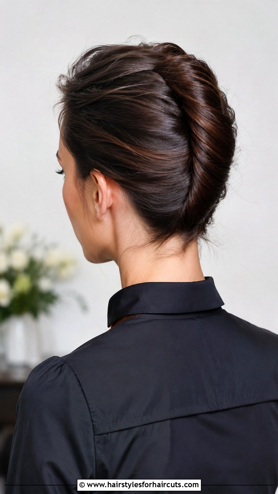 Sleek French Twist - 25 funeral hairstyles - 25 funeral hairstyles