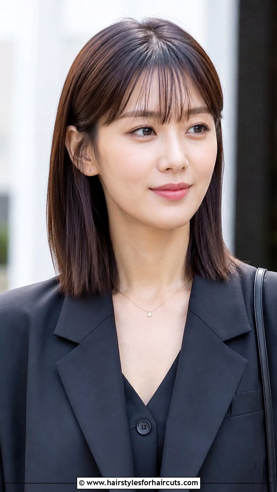 Sleek Long Bob With Micro Bangs - 25 long bob haircuts with bangs - 25 long bob haircuts with bangs