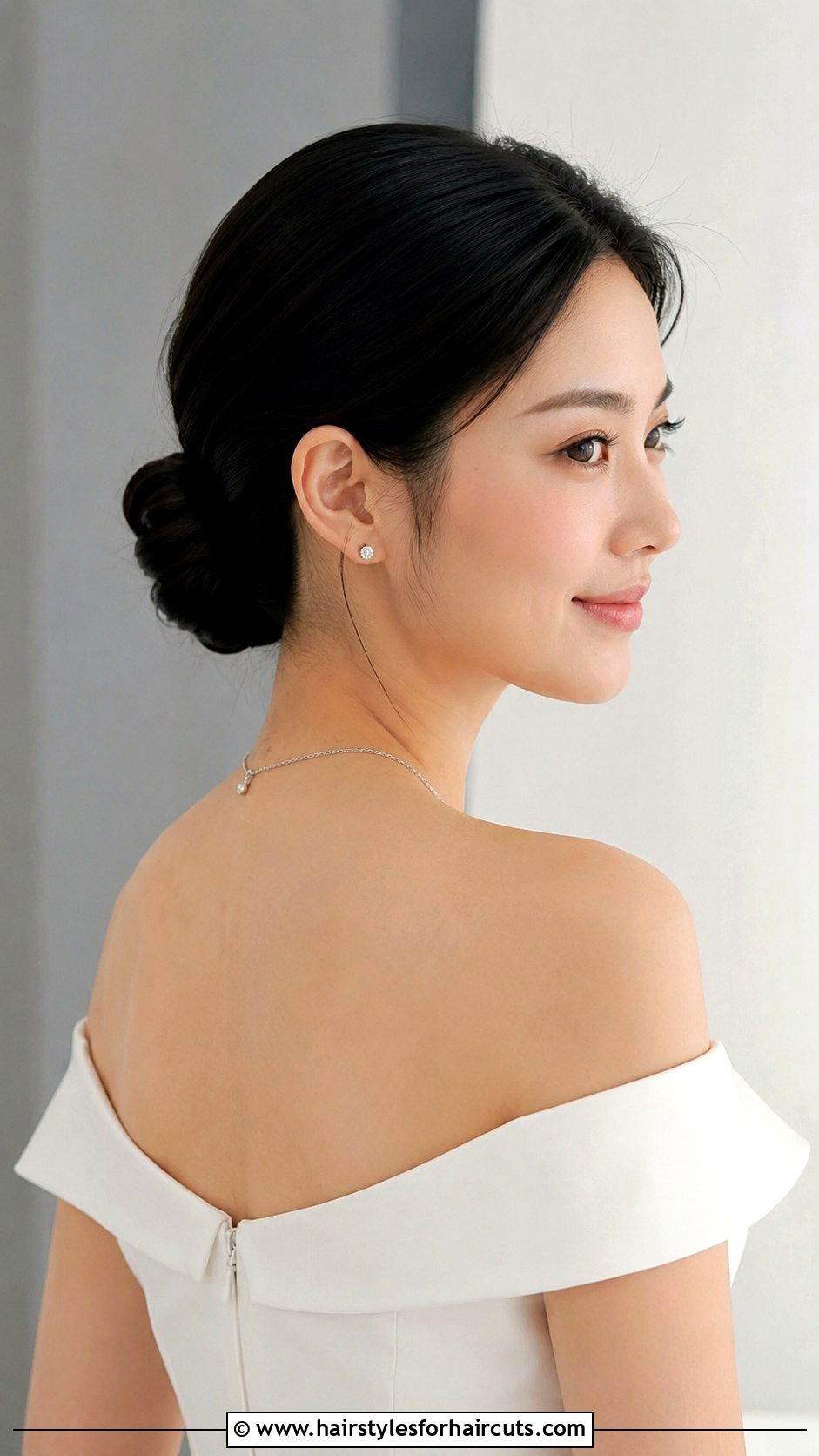 Sleek Low Bun Asian Bridal Hairstyle - 25 asian bridal hairstyles - 25 asian bridal hairstyles