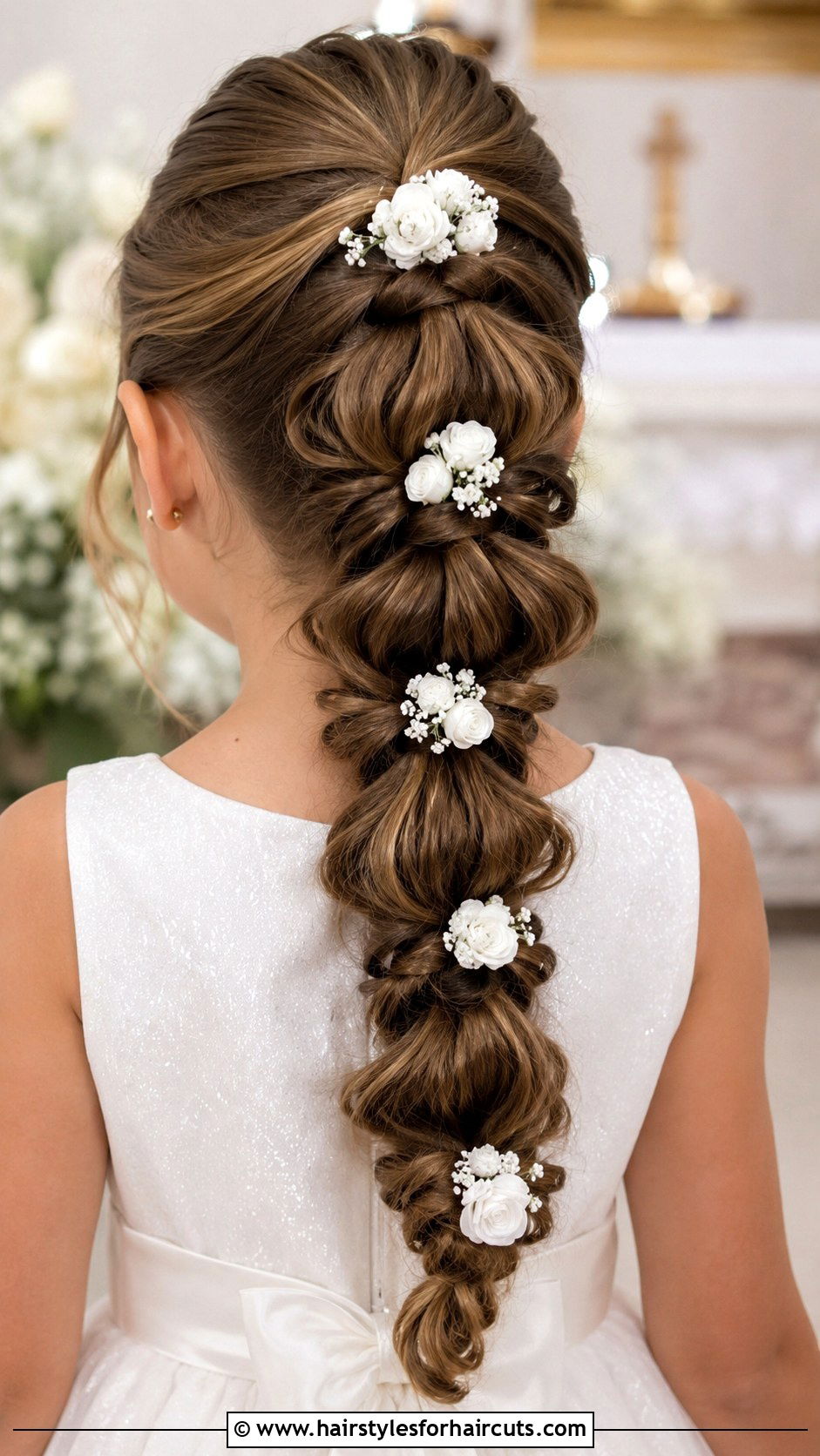 Sleek Low Ponytail For First Communion - 25 hairstyles for first communion - 25 hairstyles for first communion