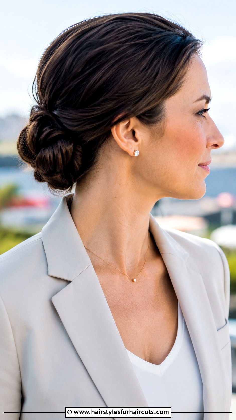 Sleek Low Twisted Bun - 25 sleek hairstyles - 25 sleek hairstyles