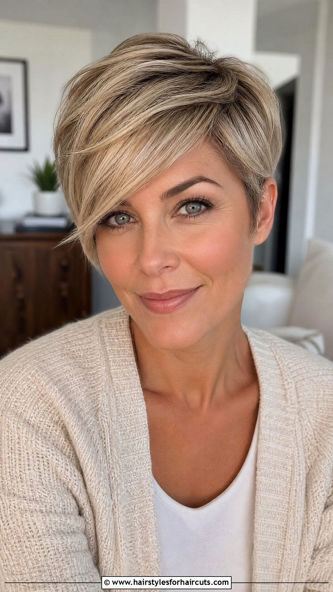 Sleek Pixie With Side Swept Bangs - 25 sleek hairstyles for short hair - 25 sleek hairstyles for short hair