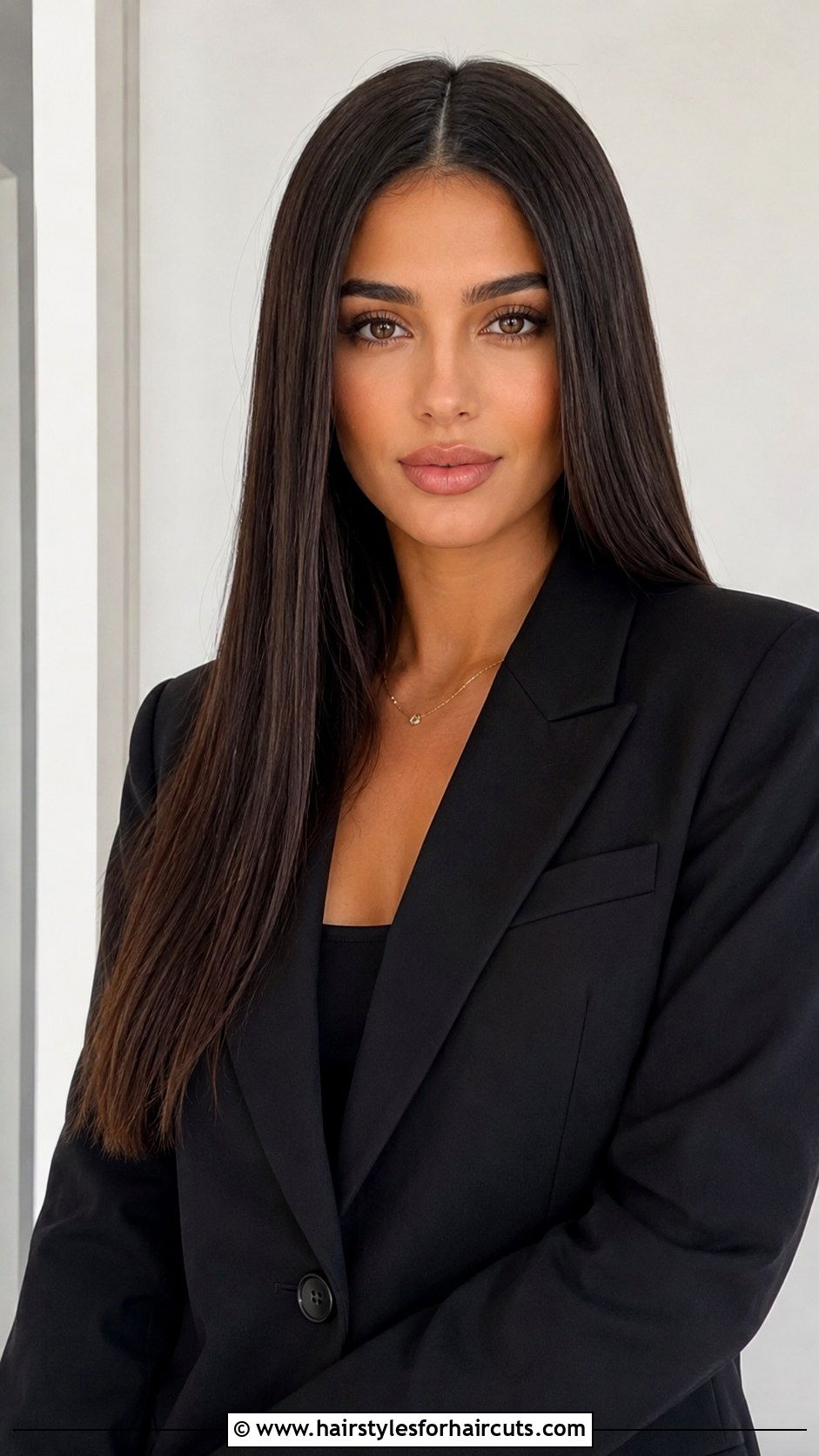 Sleek Straight Hair With Middle Part - 25 ariana grande hairstyles - 25 ariana grande hairstyles