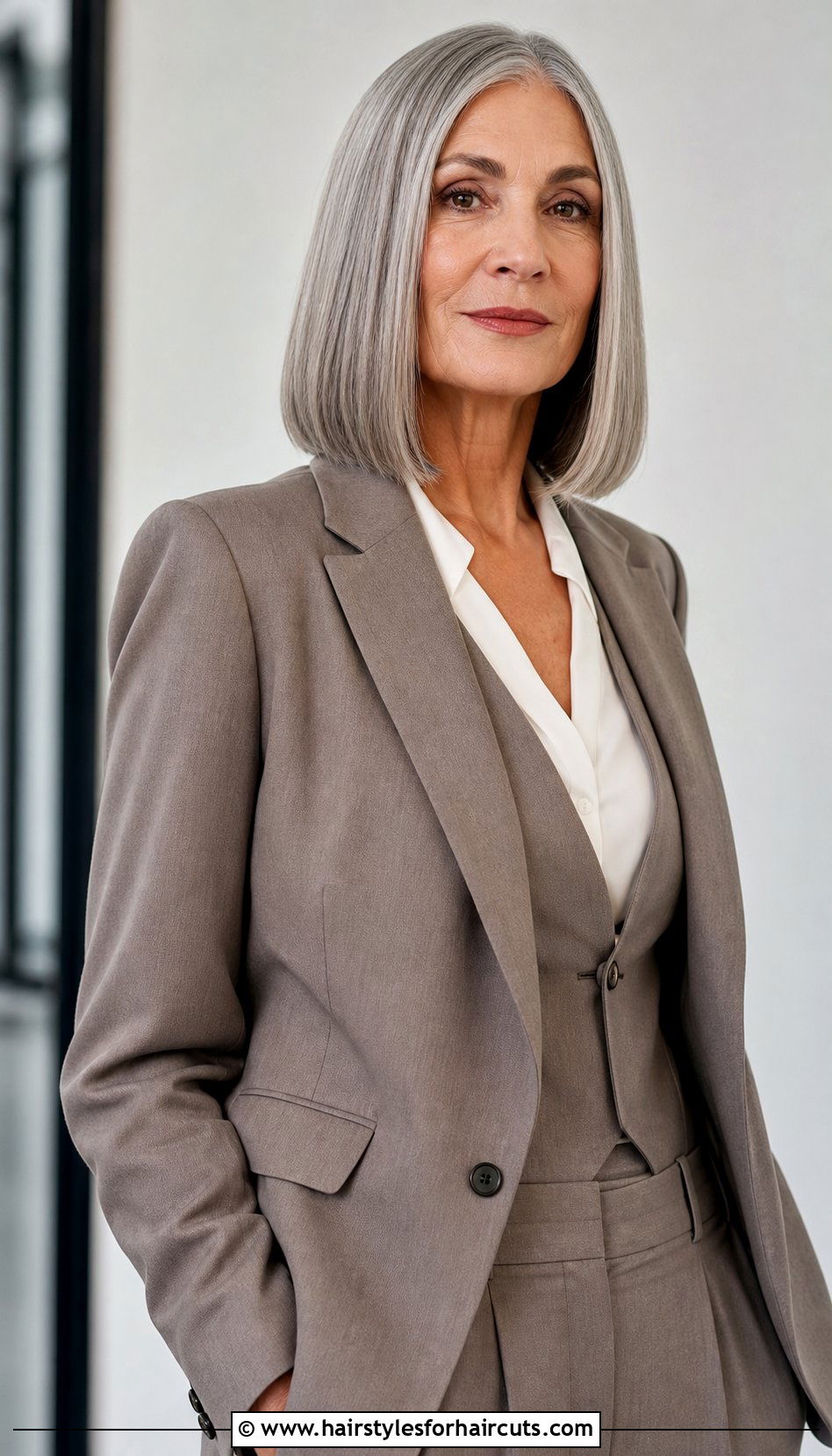 Sleek Straight Lob Haircut - 25 shoulder length haircuts for older women - 25 shoulder length haircuts for older women