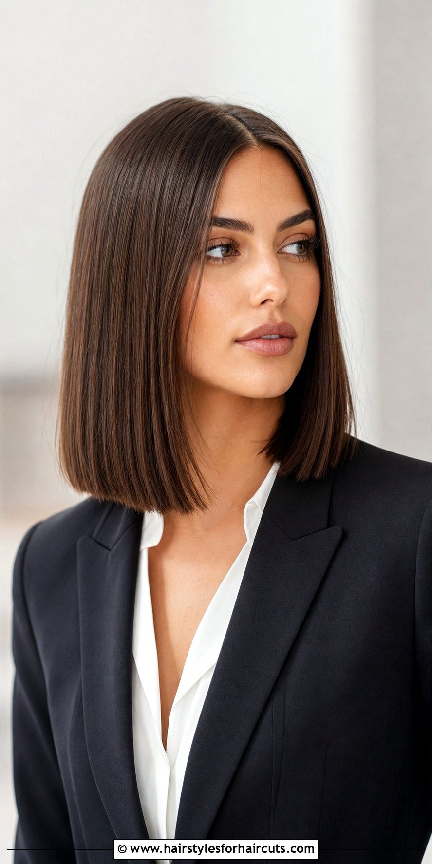 Sleek Straight Lob - 25 cute hairstyles for medium hair - 25 cute hairstyles for medium hair