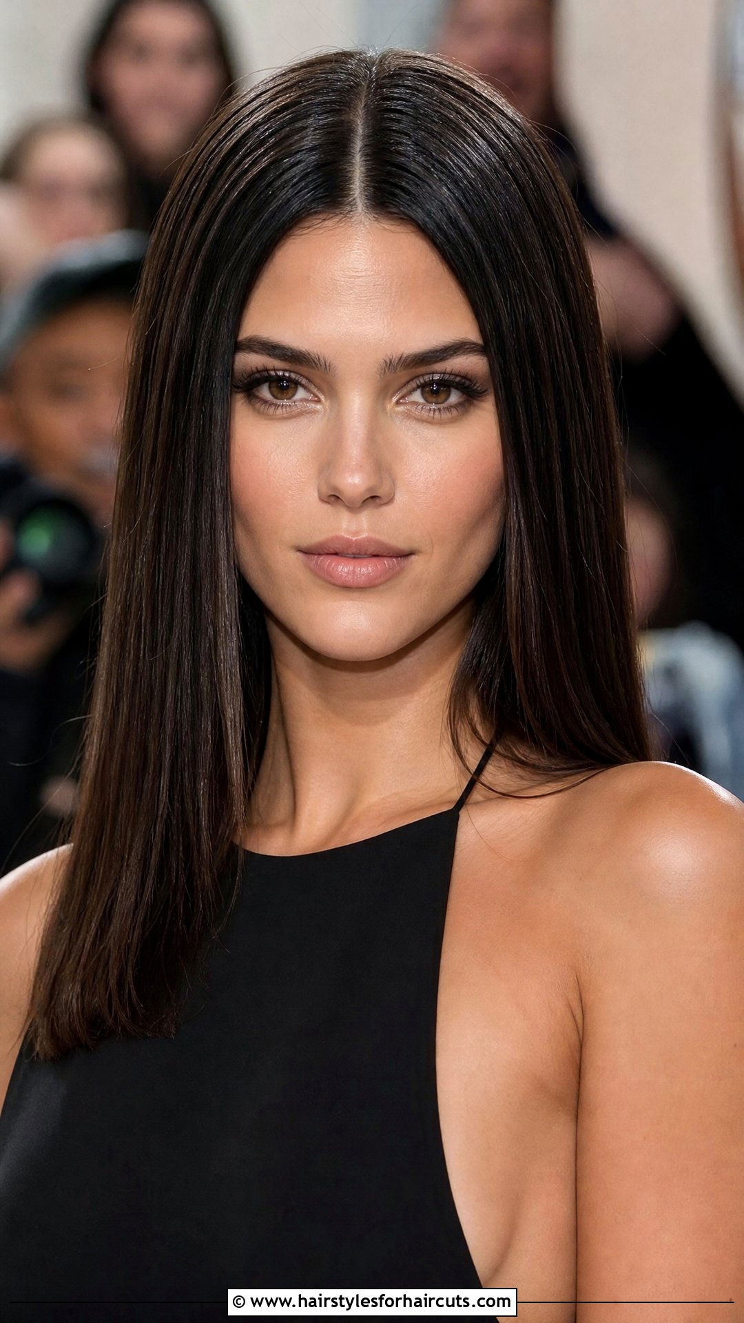 Sleek Straight With Middle Part - 25 formal hairstyles for medium hair - 25 formal hairstyles for medium hair