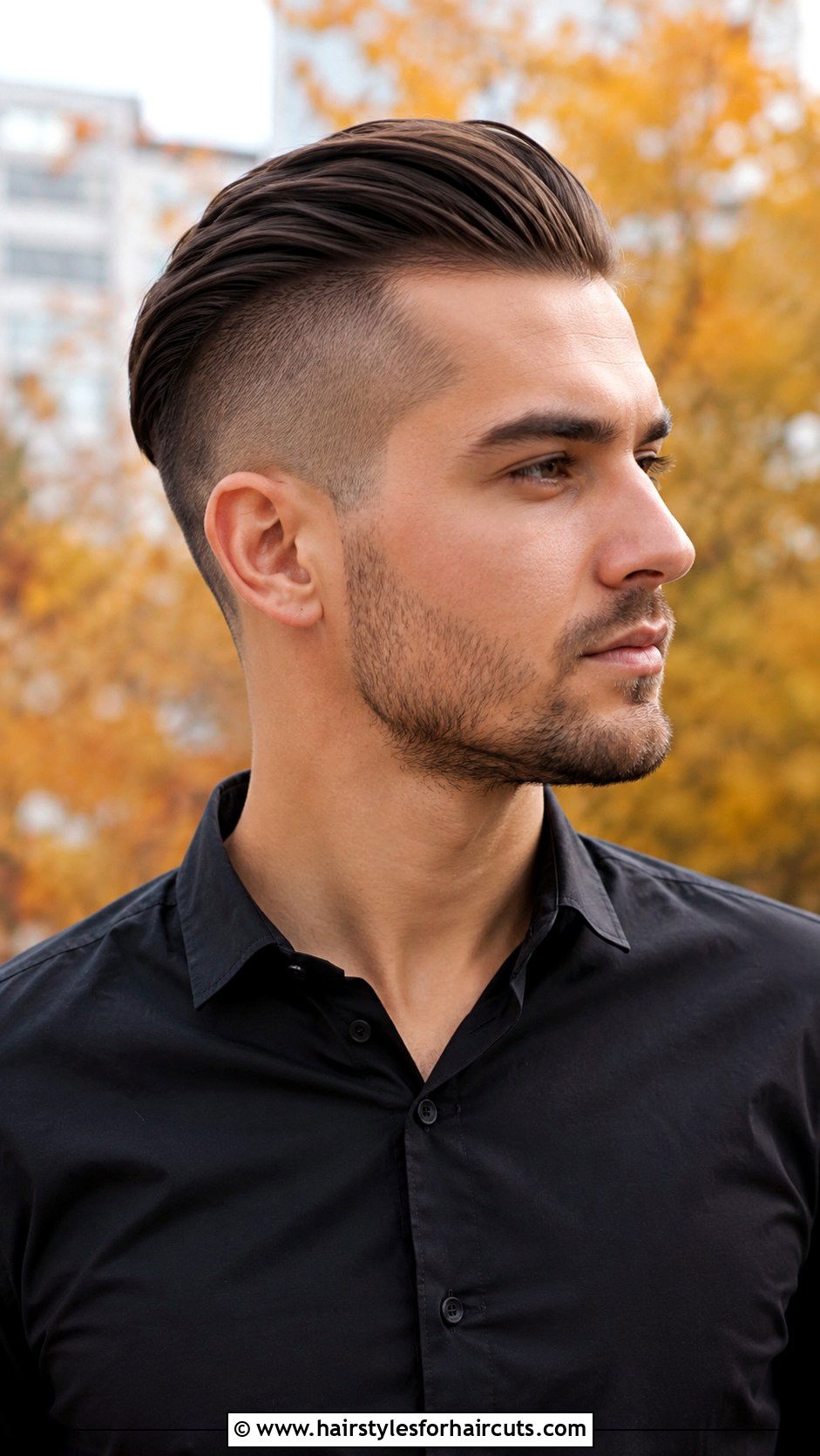 Slick Back Undercut - 25 ftm haircuts for straight hair - 25 ftm haircuts for straight hair