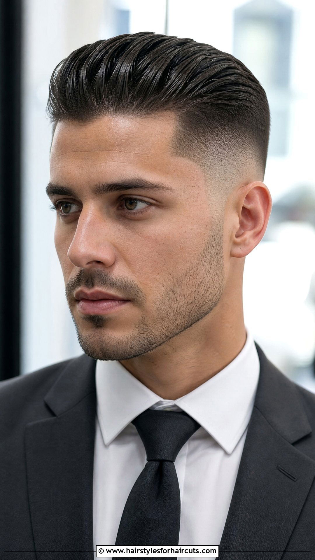 Slick Back With Fade - 25 cuban haircuts - 25 cuban haircuts