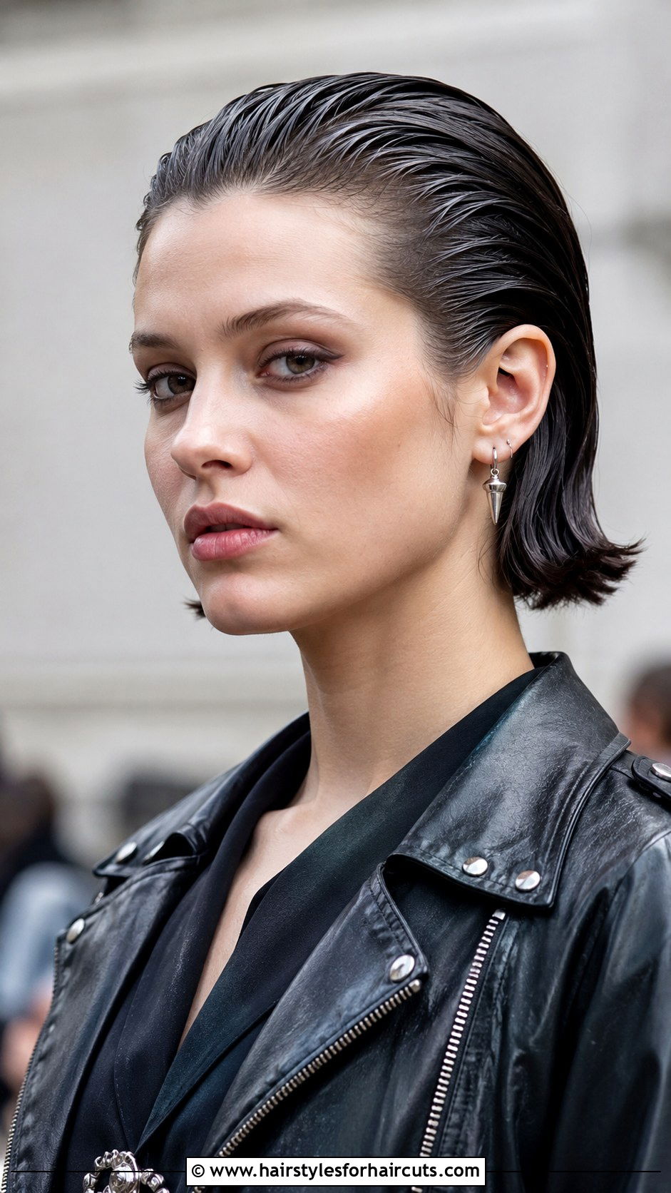 Slicked Back Bob - 25 date night hairstyles for thin hair - 25 date night hairstyles for thin hair