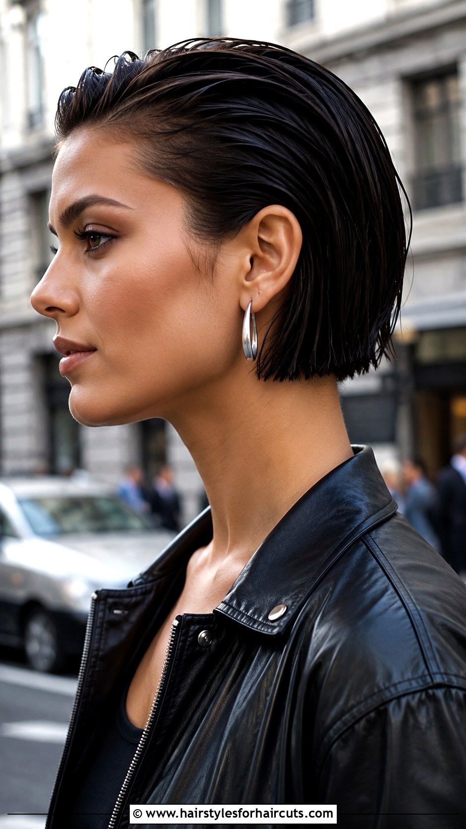 Slicked Back Bob Haircut - 25 gel hairstyles - 25 gel hairstyles