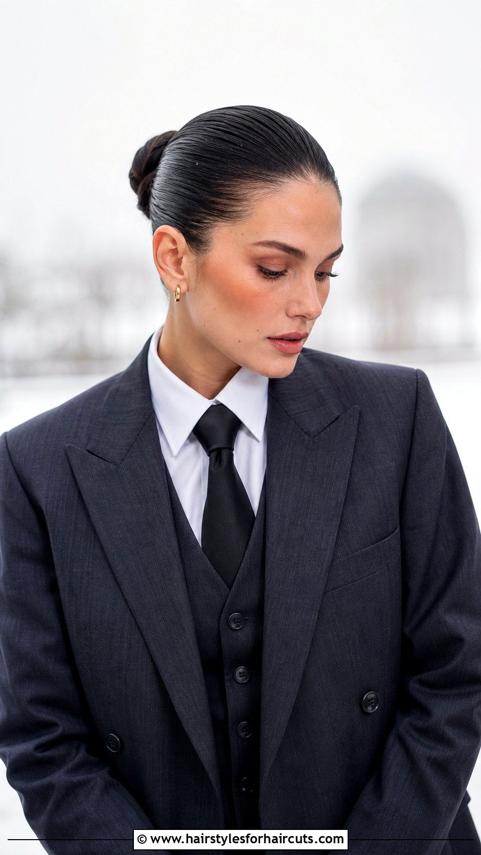Slicked Back Bun - 25 hairstyles for pictures - 25 hairstyles for pictures