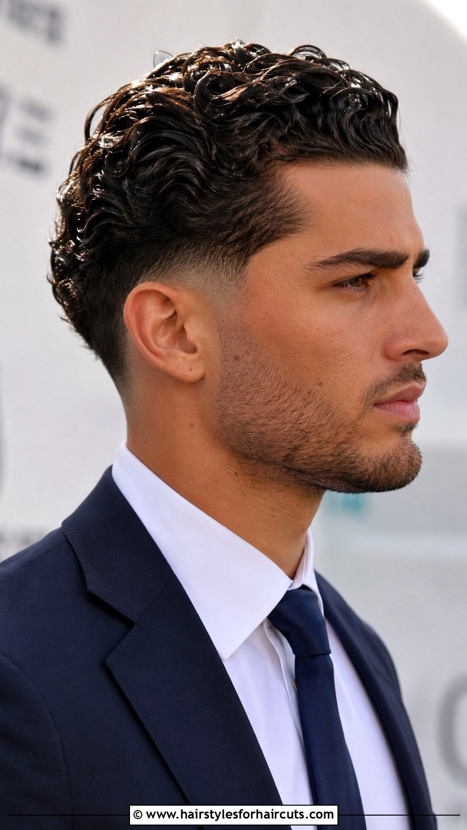 Slicked Back Curls With Fade - 25 mahomes haircuts - 25 mahomes haircuts
