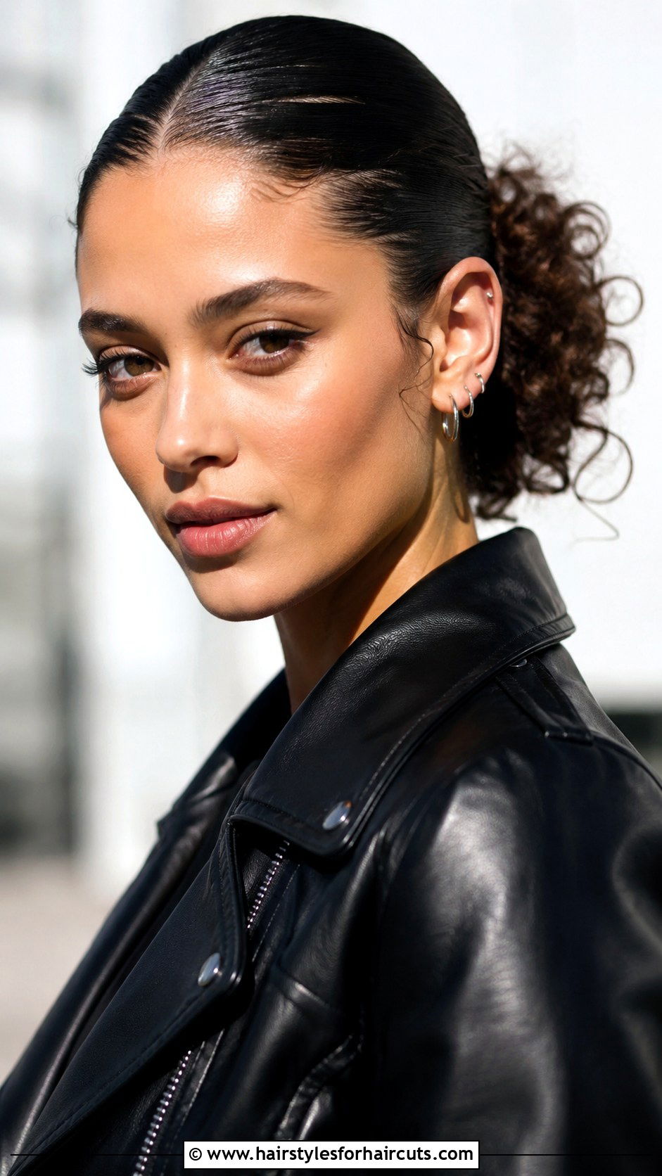 Slicked Back Curly Hairstyle - 25 concert hairstyles for curly hair - 25 concert hairstyles for curly hair