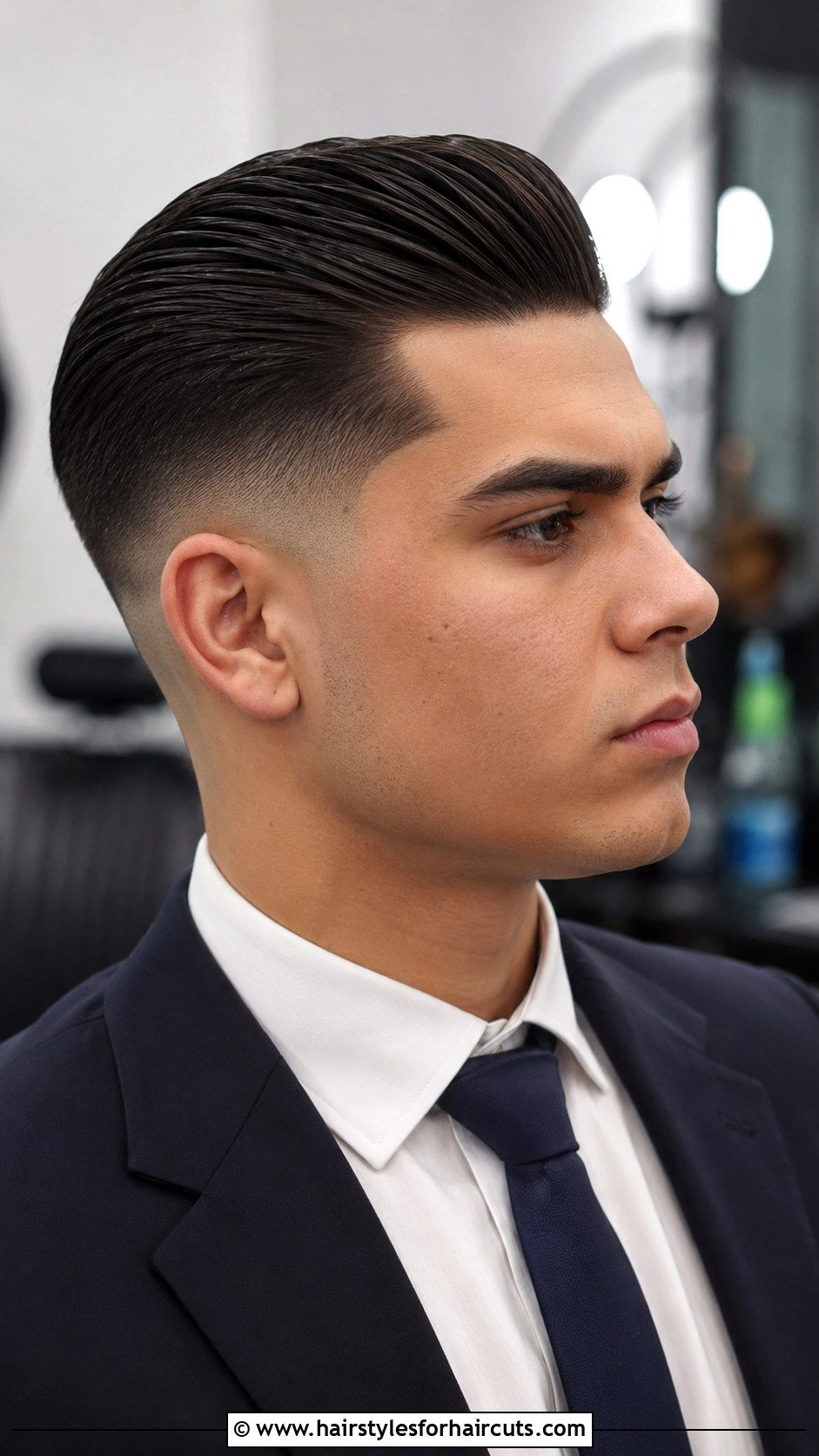 Slicked Back Edgar Haircut - 25 edgar haircuts for straight hair - 25 edgar haircuts for straight hair