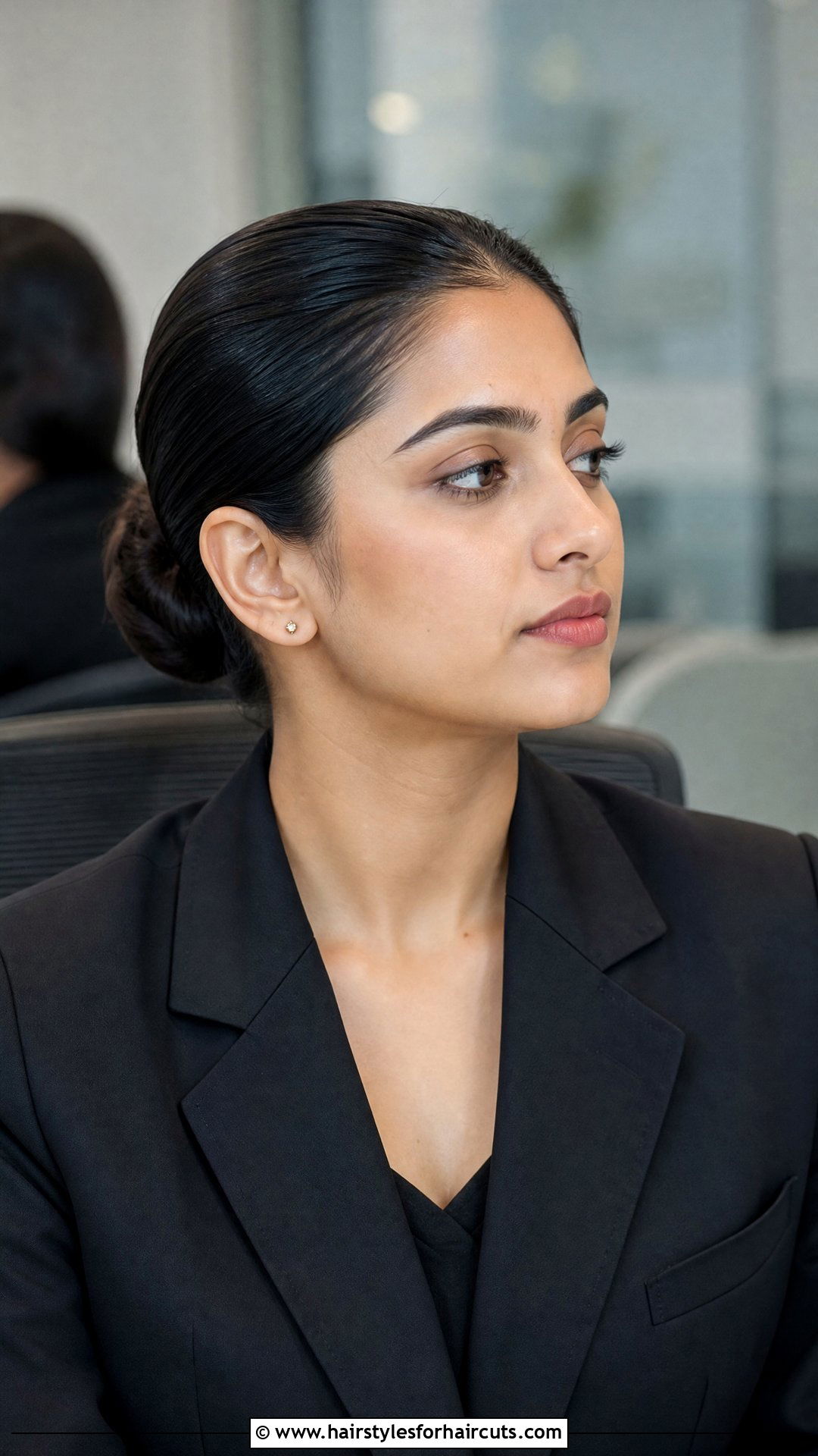 Slicked Back Low Bun - 25 indian hairstyles girl - 25 indian hairstyles girl